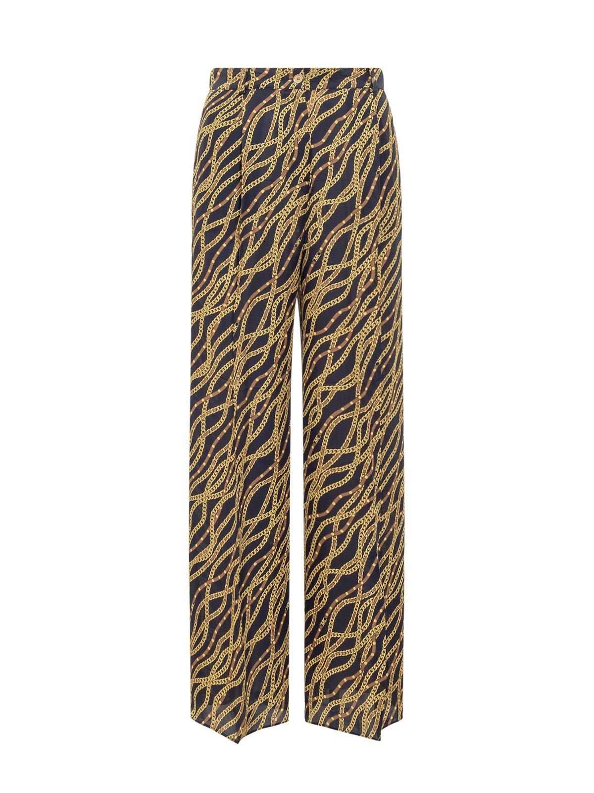 Graphic Printed Wide Leg Trousers