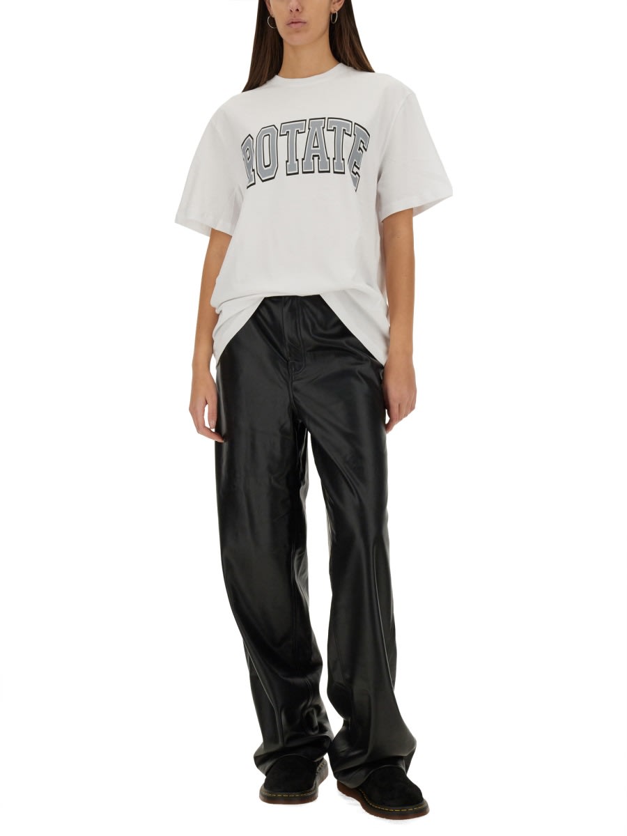 Rotate Birger Christensen Rotate Logo Emblem Casual Top In Bianco