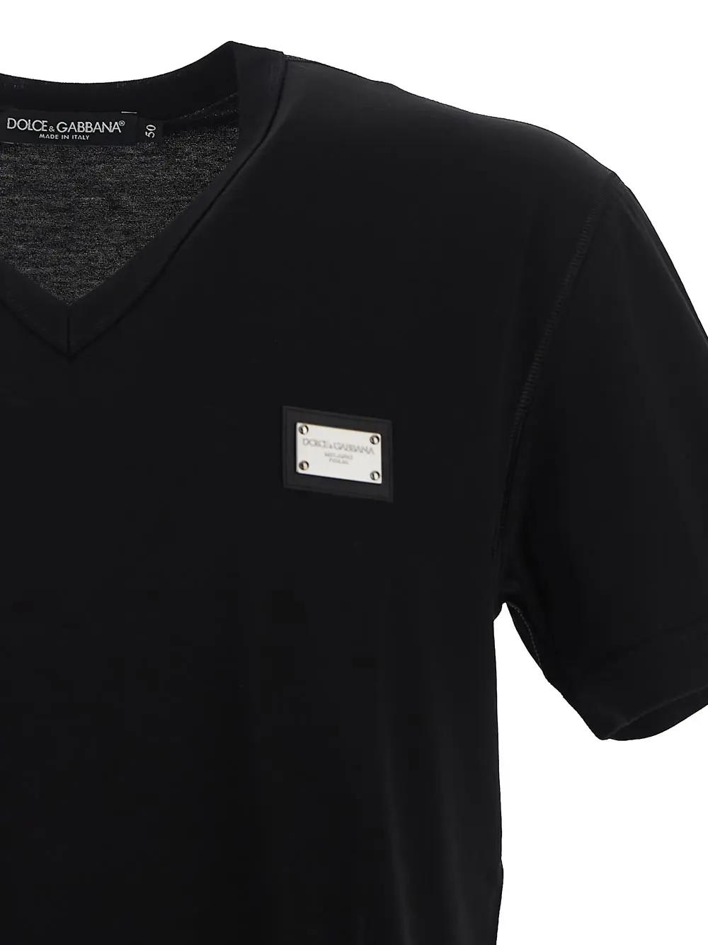 Shop Dolce & Gabbana T-shirt With Branded Tag In Black