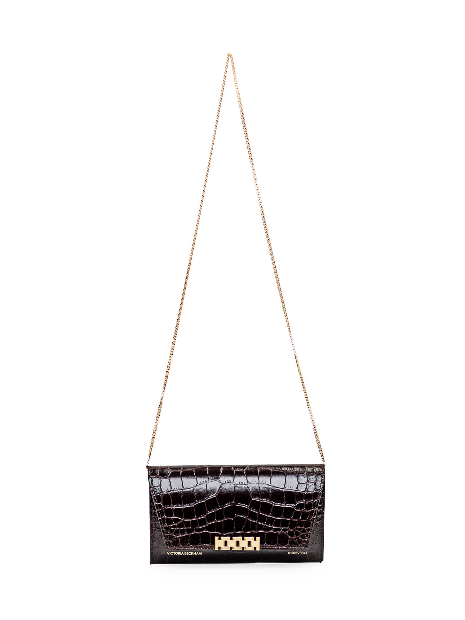 Shop Victoria Beckham Bag With Chain In Espresso