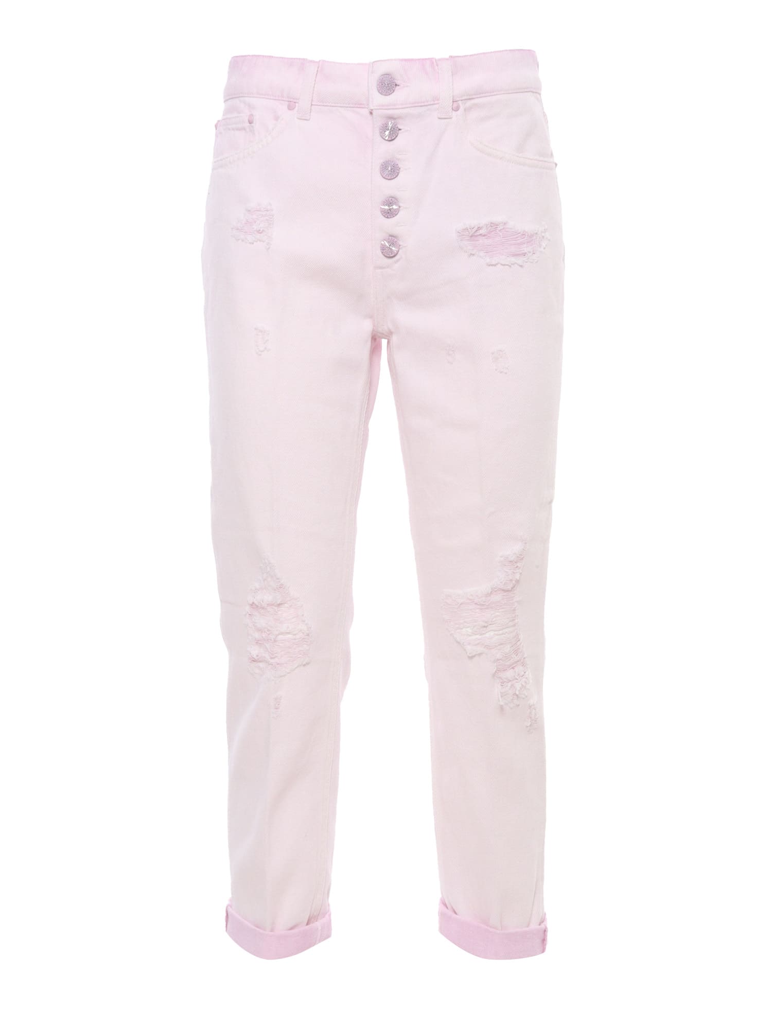 Shop Dondup Frayed Pink Jeans
