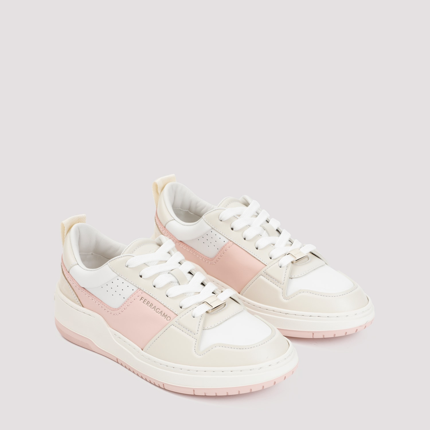 Shop Ferragamo Dennis Sneakers In Mascarpone