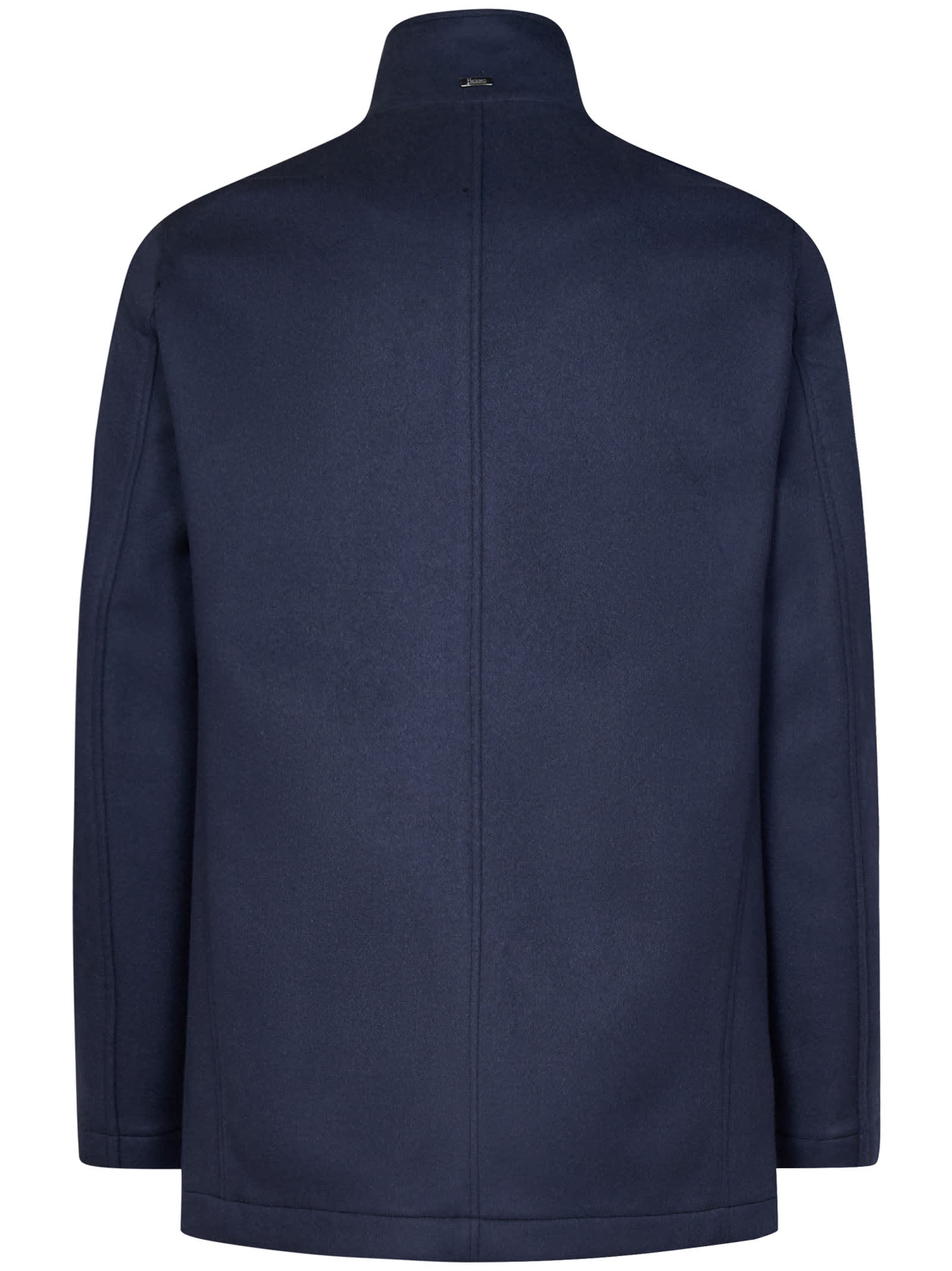 Shop Herno Coat In Blu