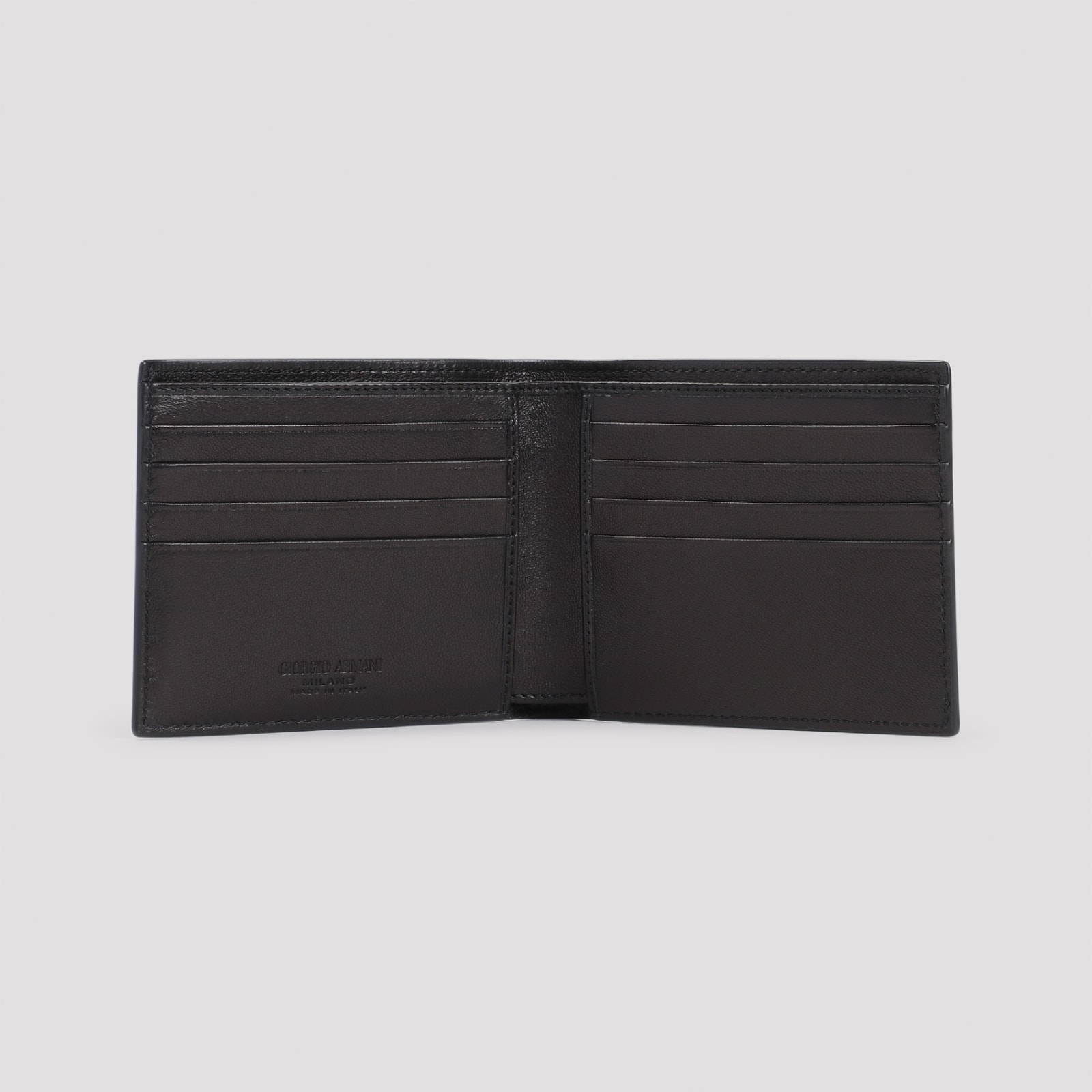 Shop Giorgio Armani Bi-fold Wallet In Nero