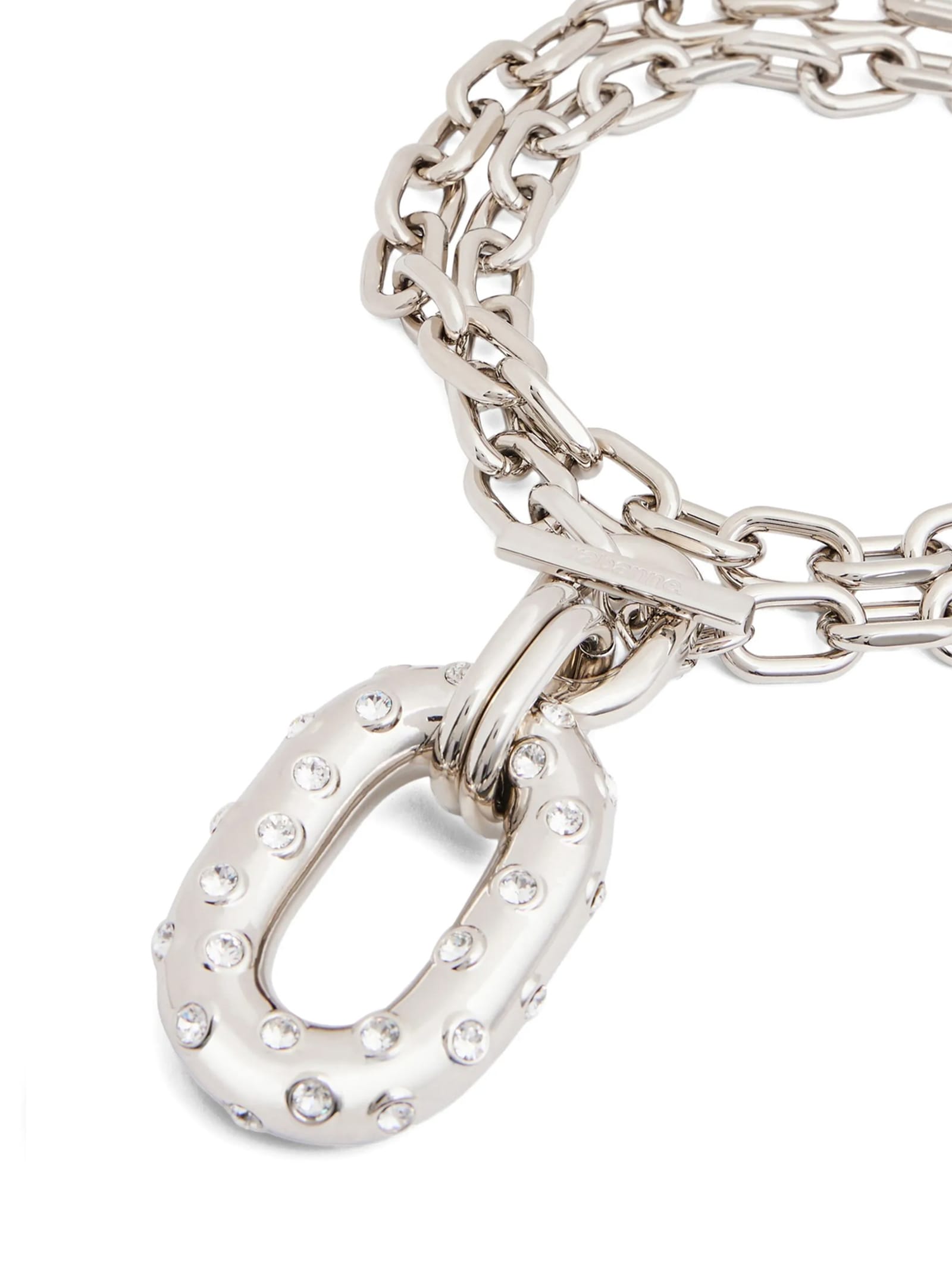 Rabanne Iconic Xl Chain-link Crystal-embellished Necklace In Metallic