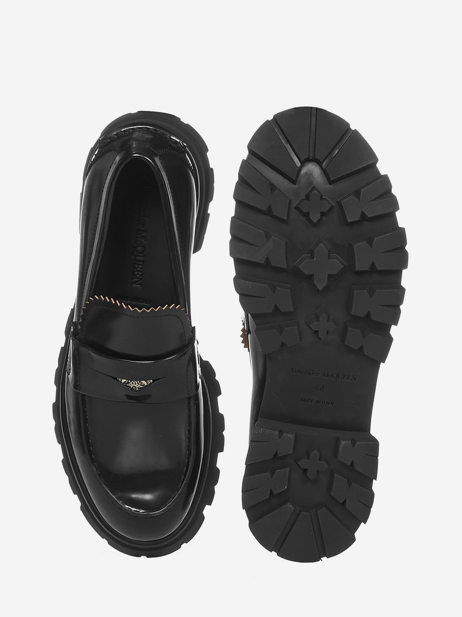 Shop Alexander Mcqueen Seal Logo Loafers In Black