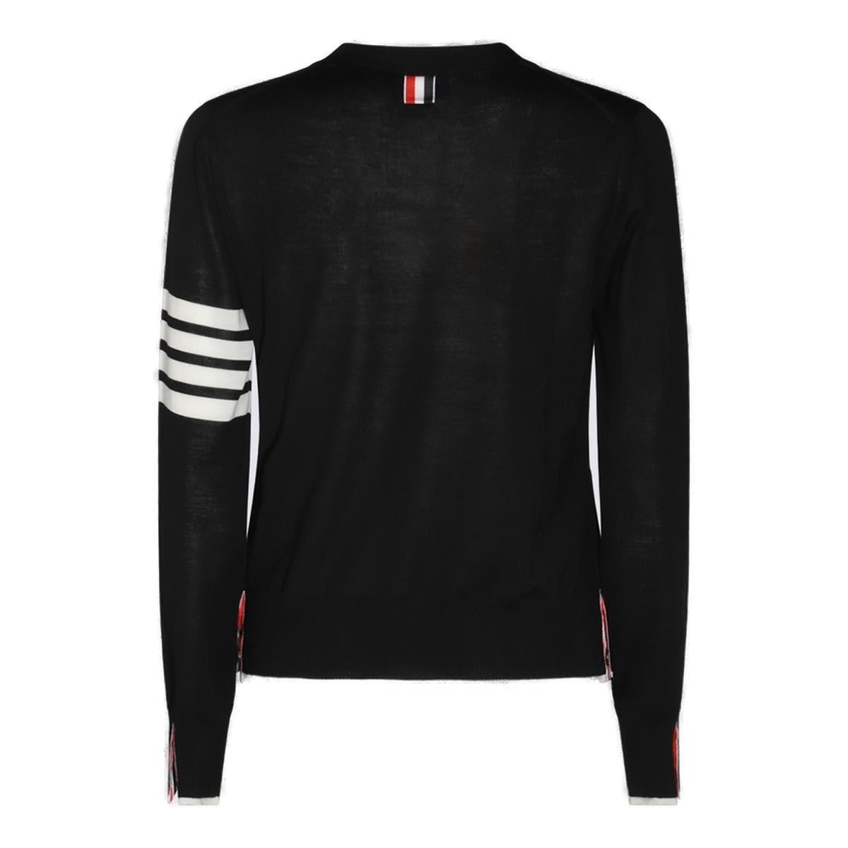 Shop Thom Browne 4-bar Button-up Cardigan In Black