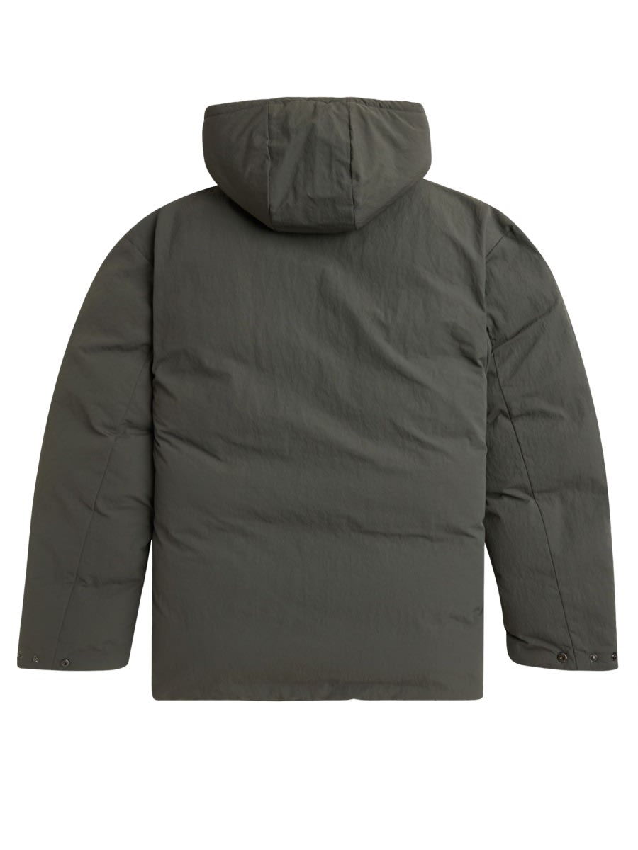 Fred Perry Padded Jacket With Hood And Drawstrings In Green