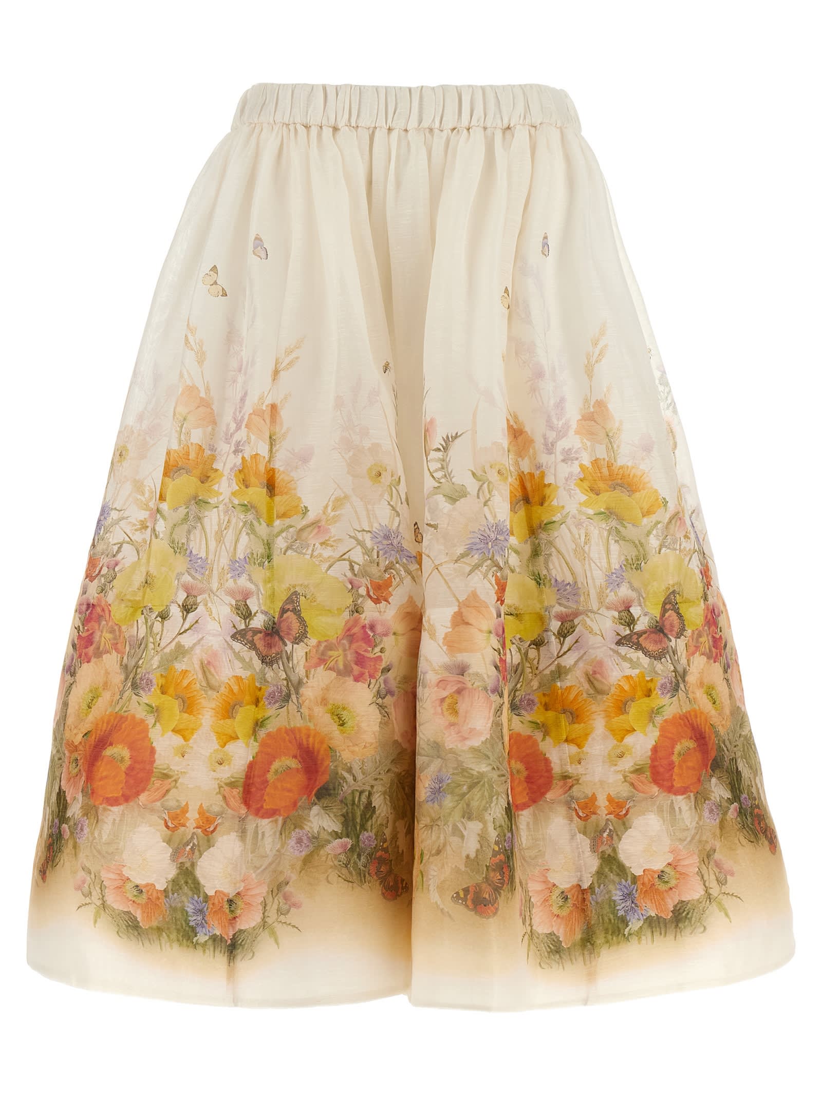 Shop Zimmermann Tranquillity Skirt In Multicolour