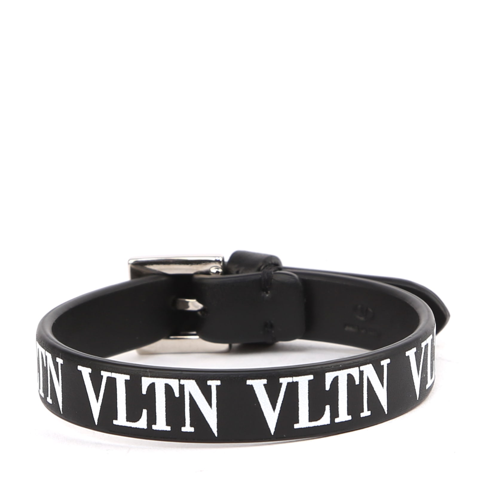 Valentino Garavani Vltn Black Leather Bracelet