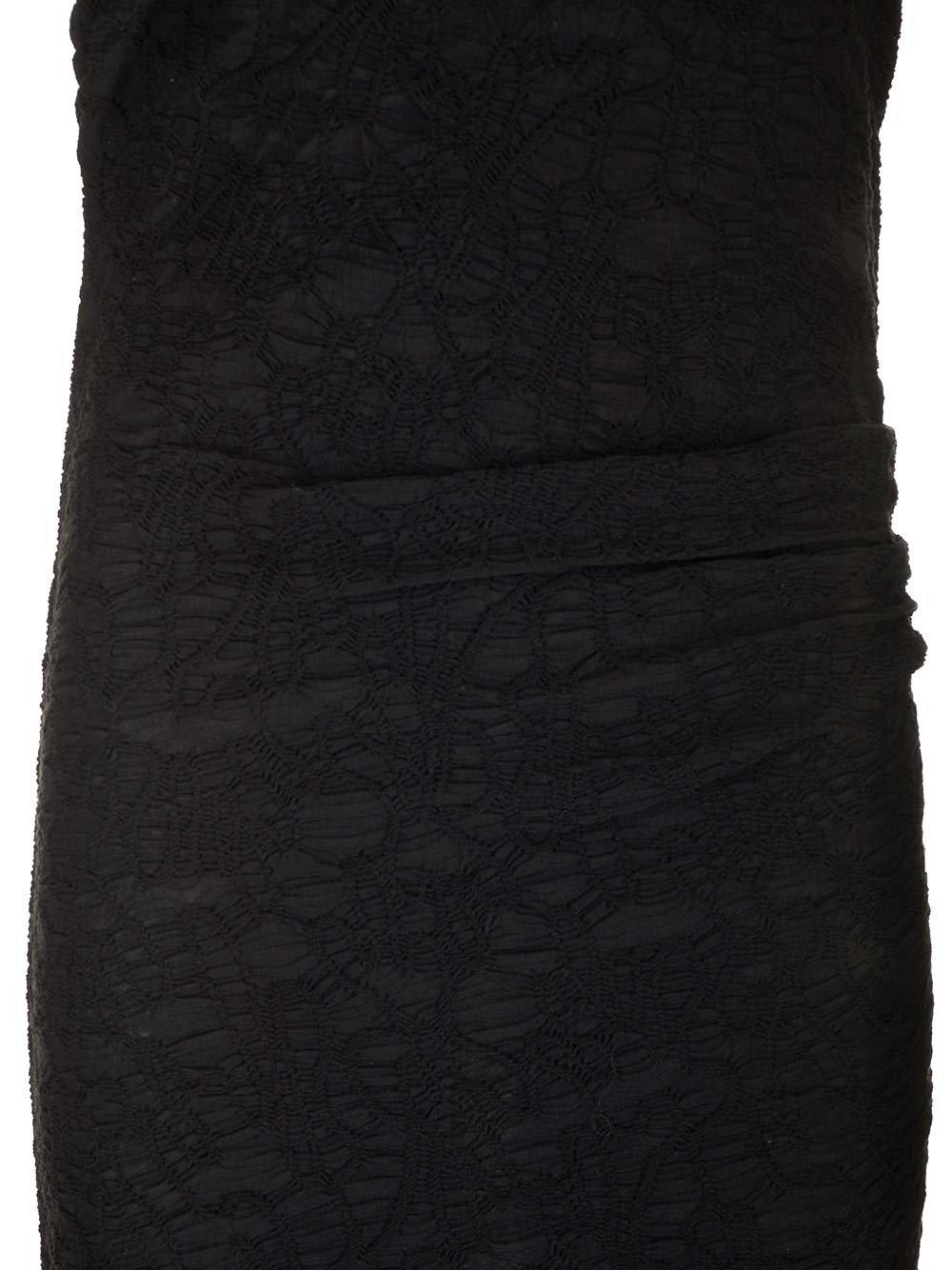Shop Isabel Marant Crinkled Asymmetric Midi Jersey Dress In Black