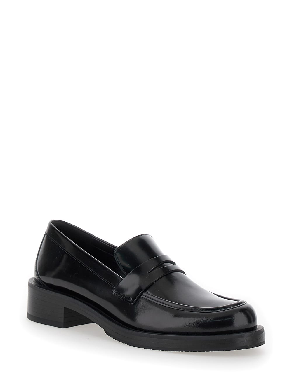 Shop Stuart Weitzman Palmer Black Slip-on Loafers In Patent Leather Woman