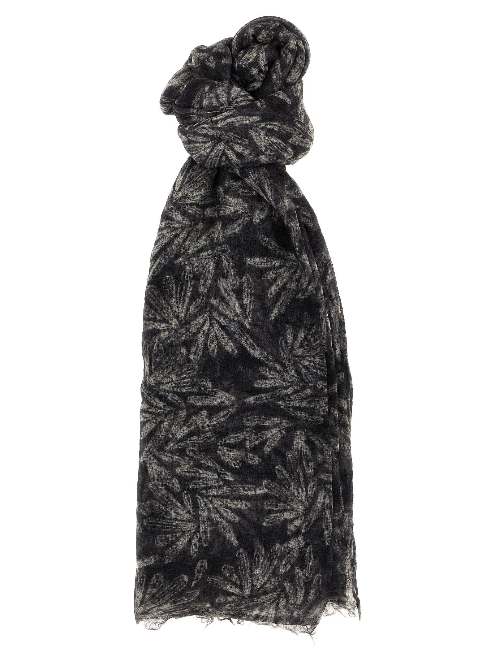 Shop Brunello Cucinelli Printed Cashmere Scarf In Gray