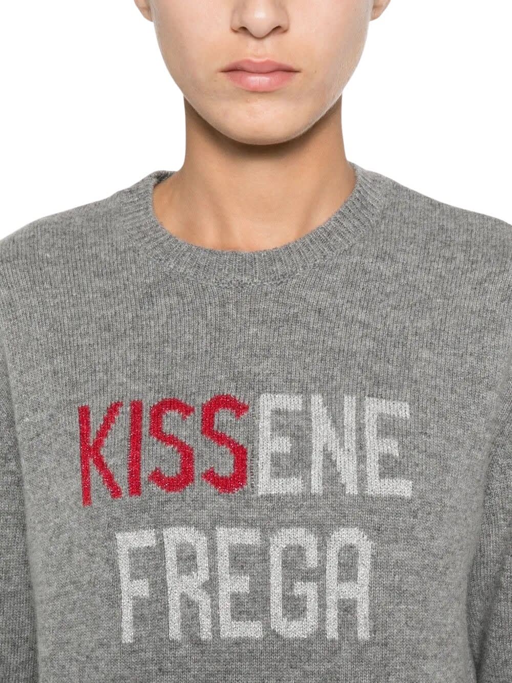Mc2 Saint Barth Kissene Frega Lettering Jumper In Metallic
