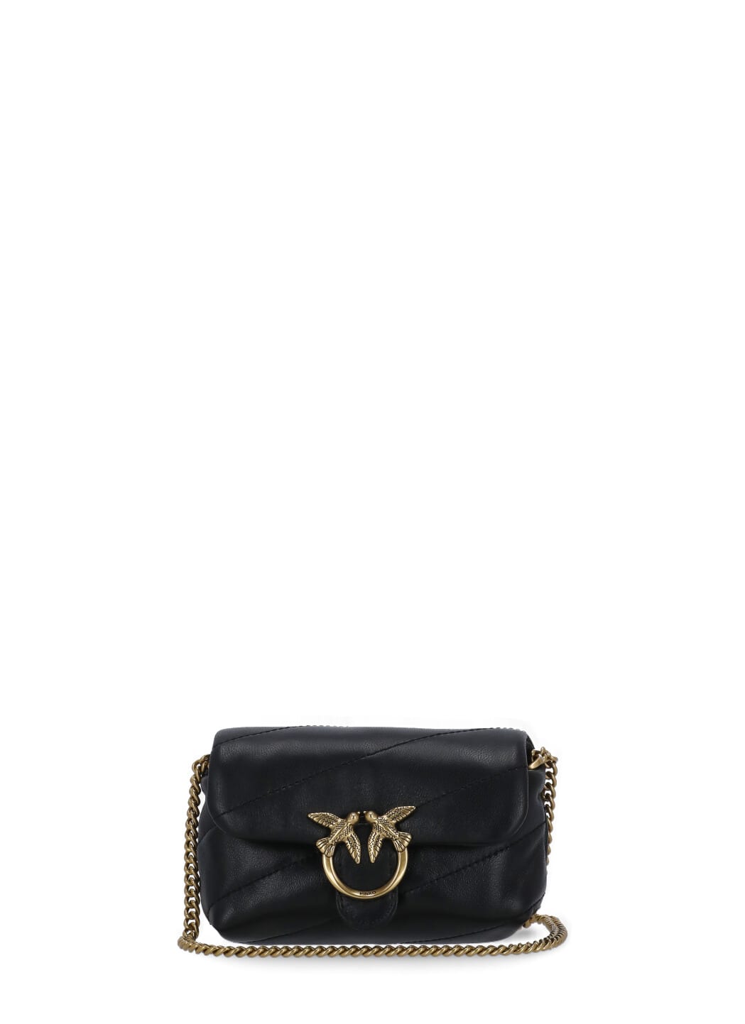 Shop Pinko Micro Love Puff Shoulder Bag In Black