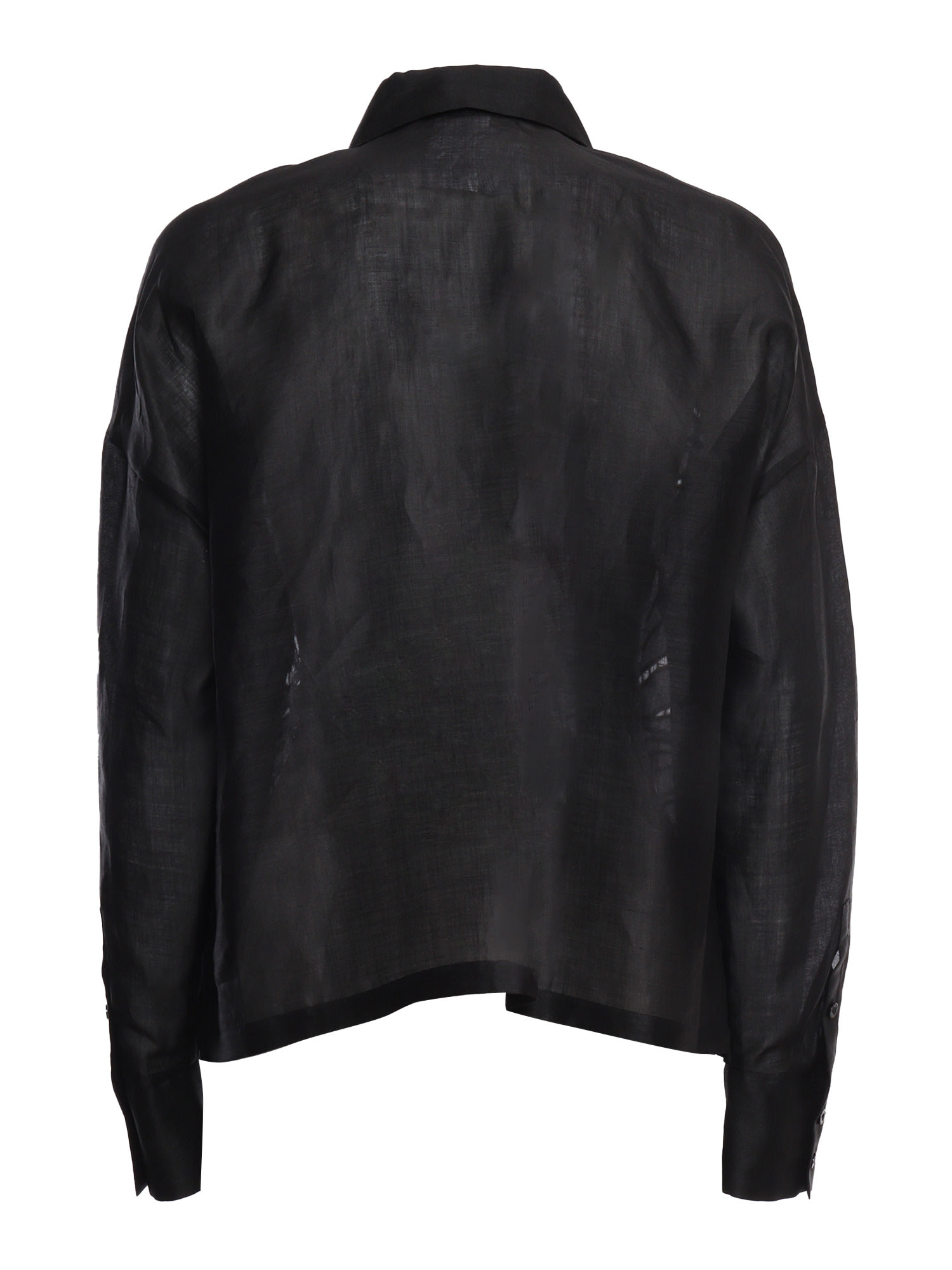 Shop Max Mara Sheer Picasso Shirt In Black