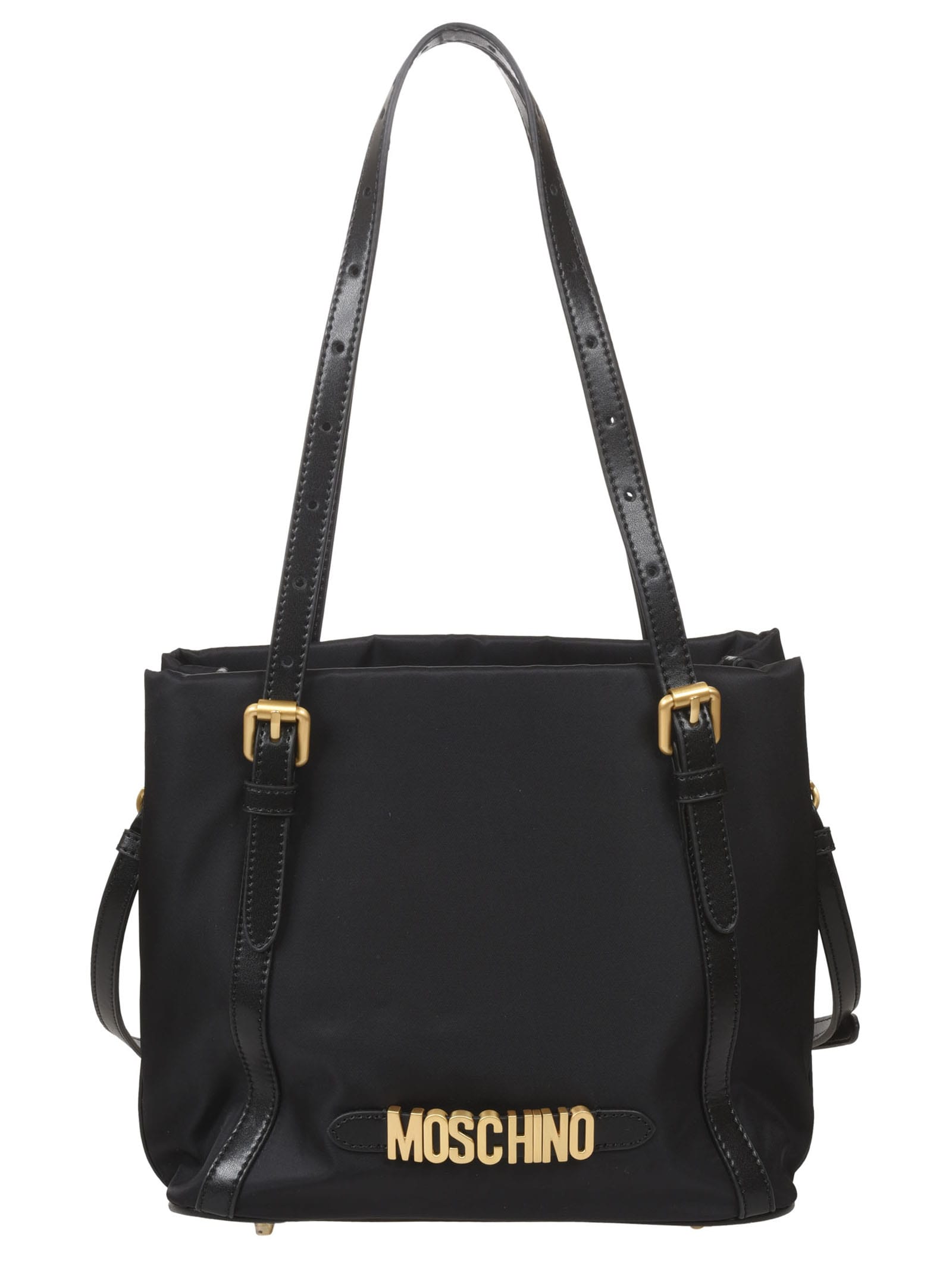 Moschino Logo Detail Buckled Top Handle Tote