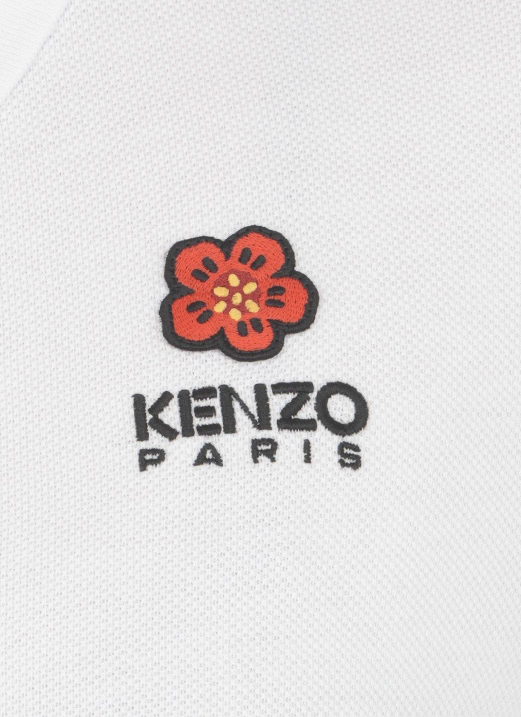 Shop Kenzo Logo Embroidered Short-sleeved Polo Shirt In White