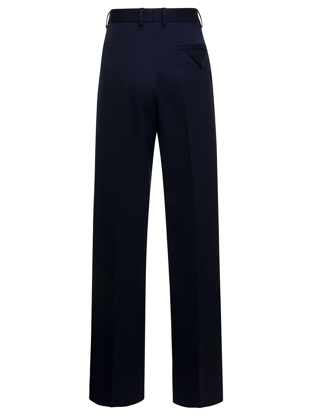 Shop Bottega Veneta Blue Tailored Pants In Wool Woman