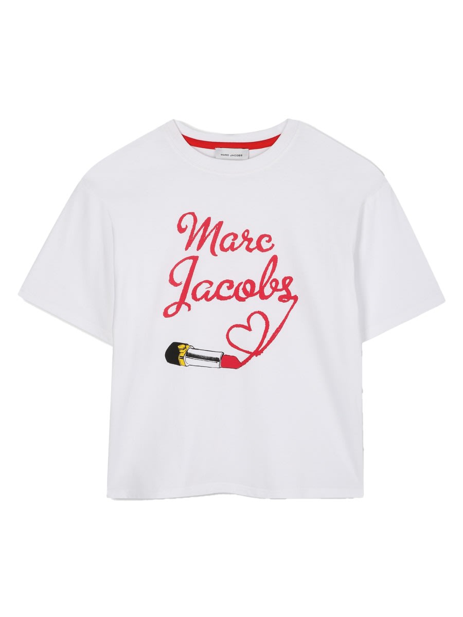 Marc Jacobs Lipgloss Logo T-shirt In White
