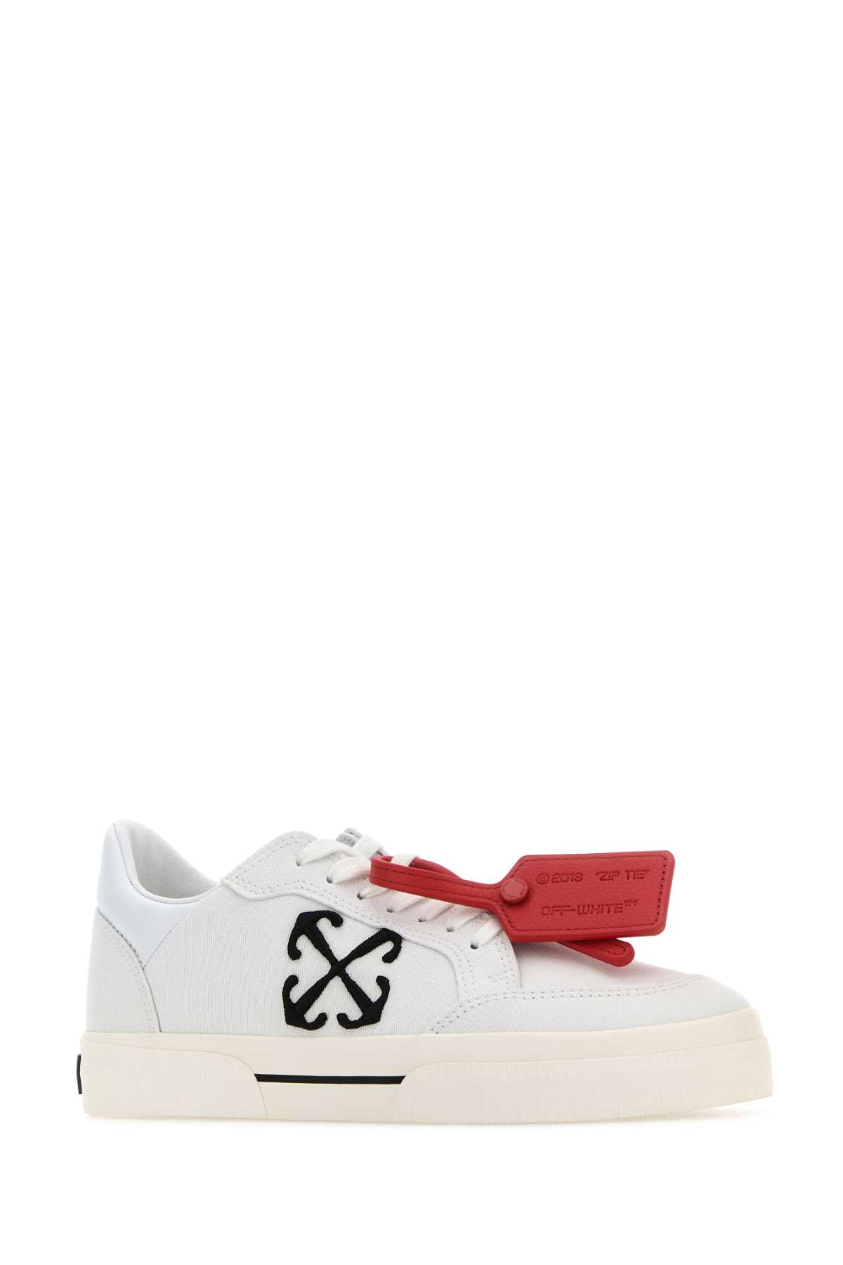 Shop Off-white White Canvas New Low Vulcanized Sneakers In Whiteblack
