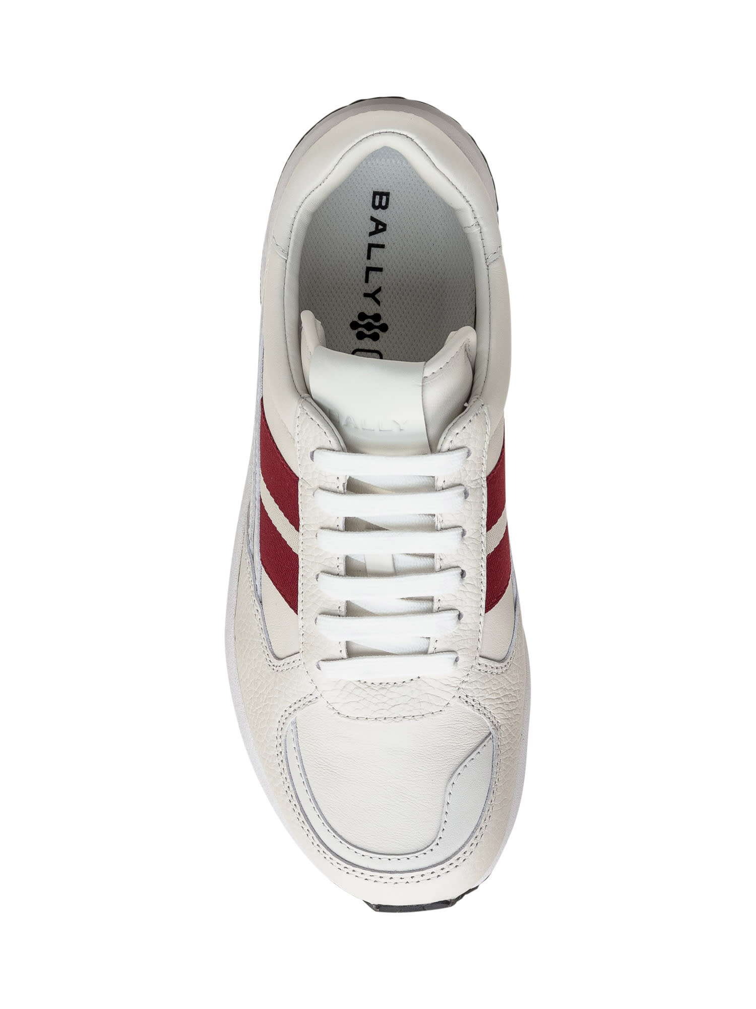 Shop Bally Flick-ribbon Sneaker In White/silver