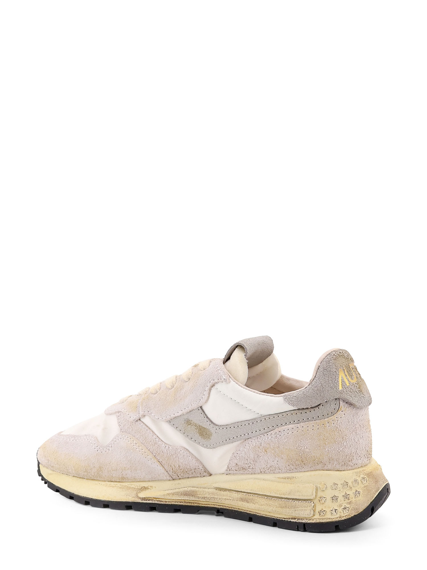 Autry Reelwind Low-top Suede And Nylon Sneakers With Used Effect In Beige
