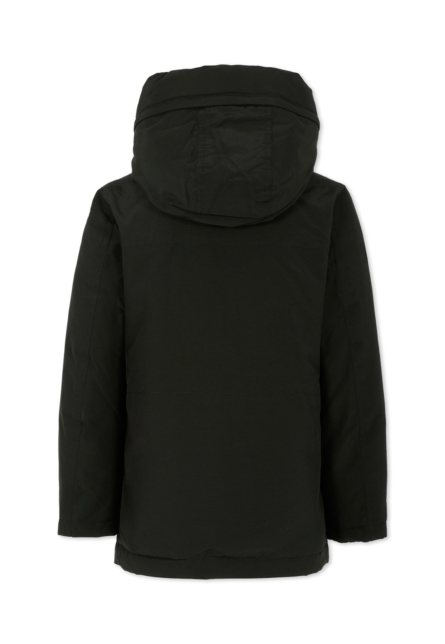 Woolrich Black New Ramar Arctic Parka For Boy With Logo In Black