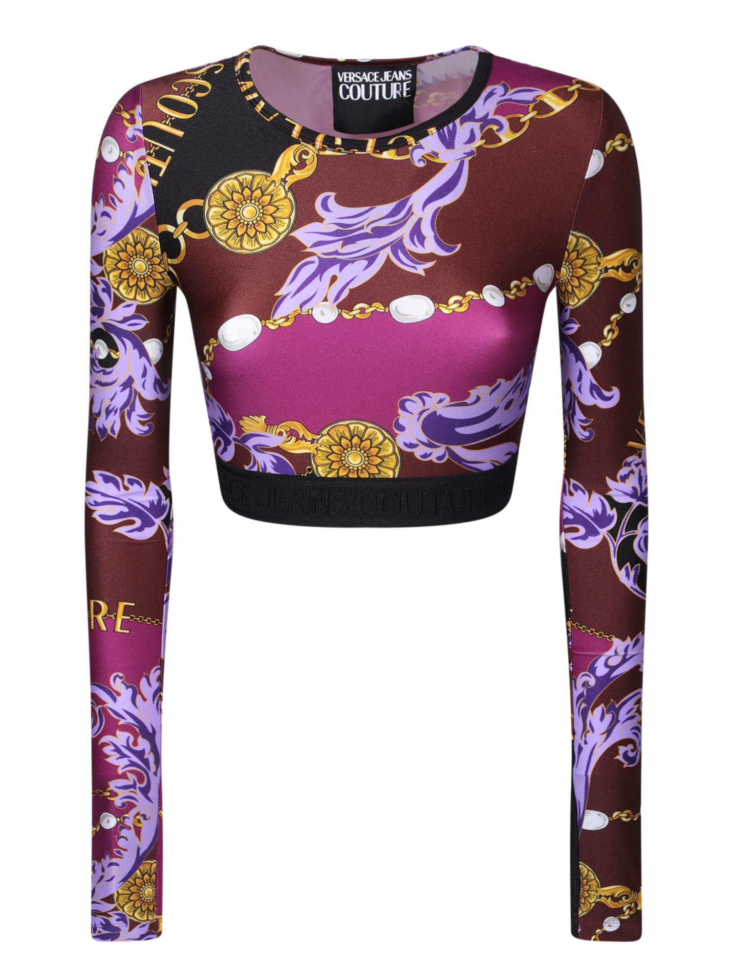 Shop Versace Jeans Couture All-over Baroque Print Multicolor Top By
