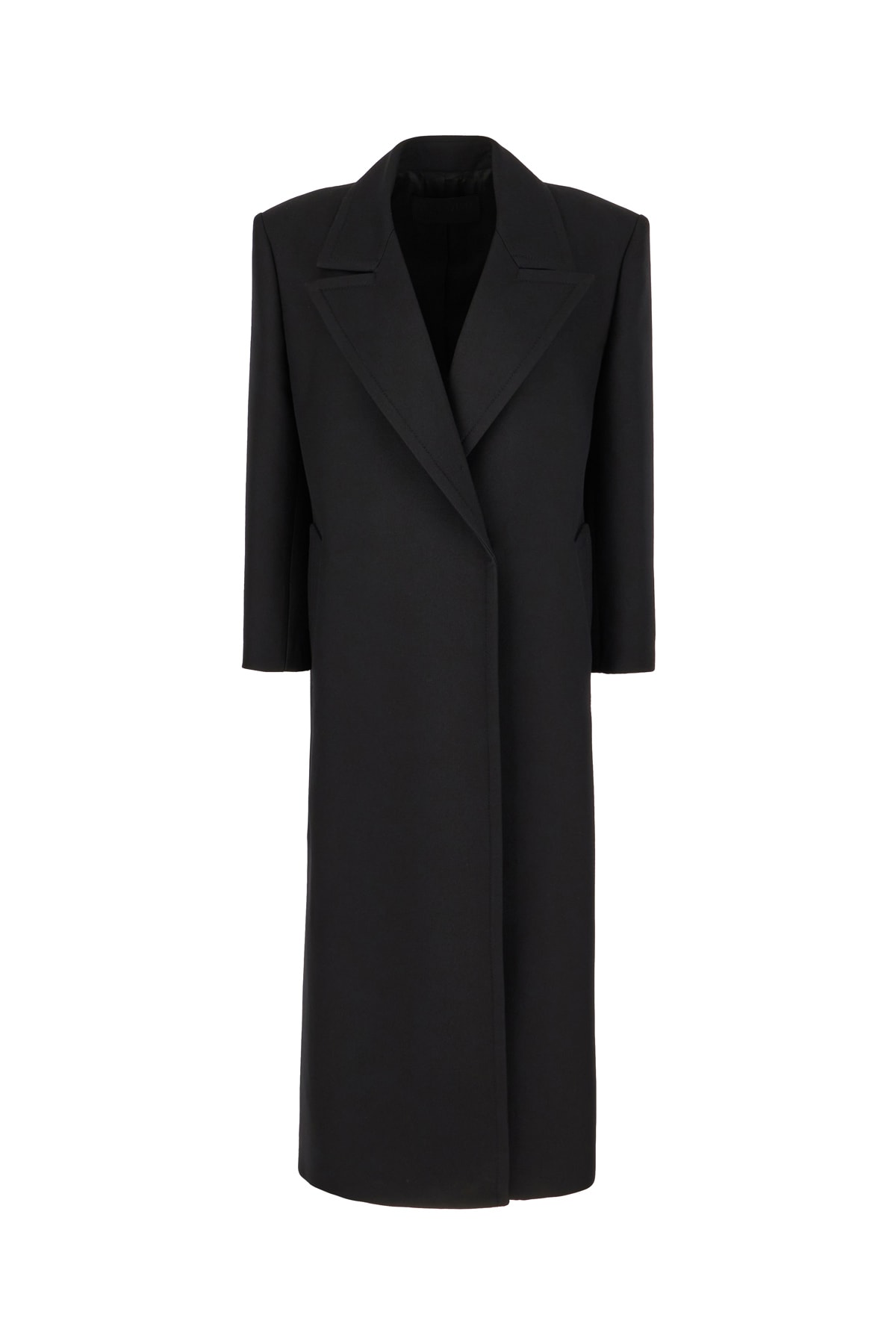 Valentino Black Wool Blend Coat In Nero