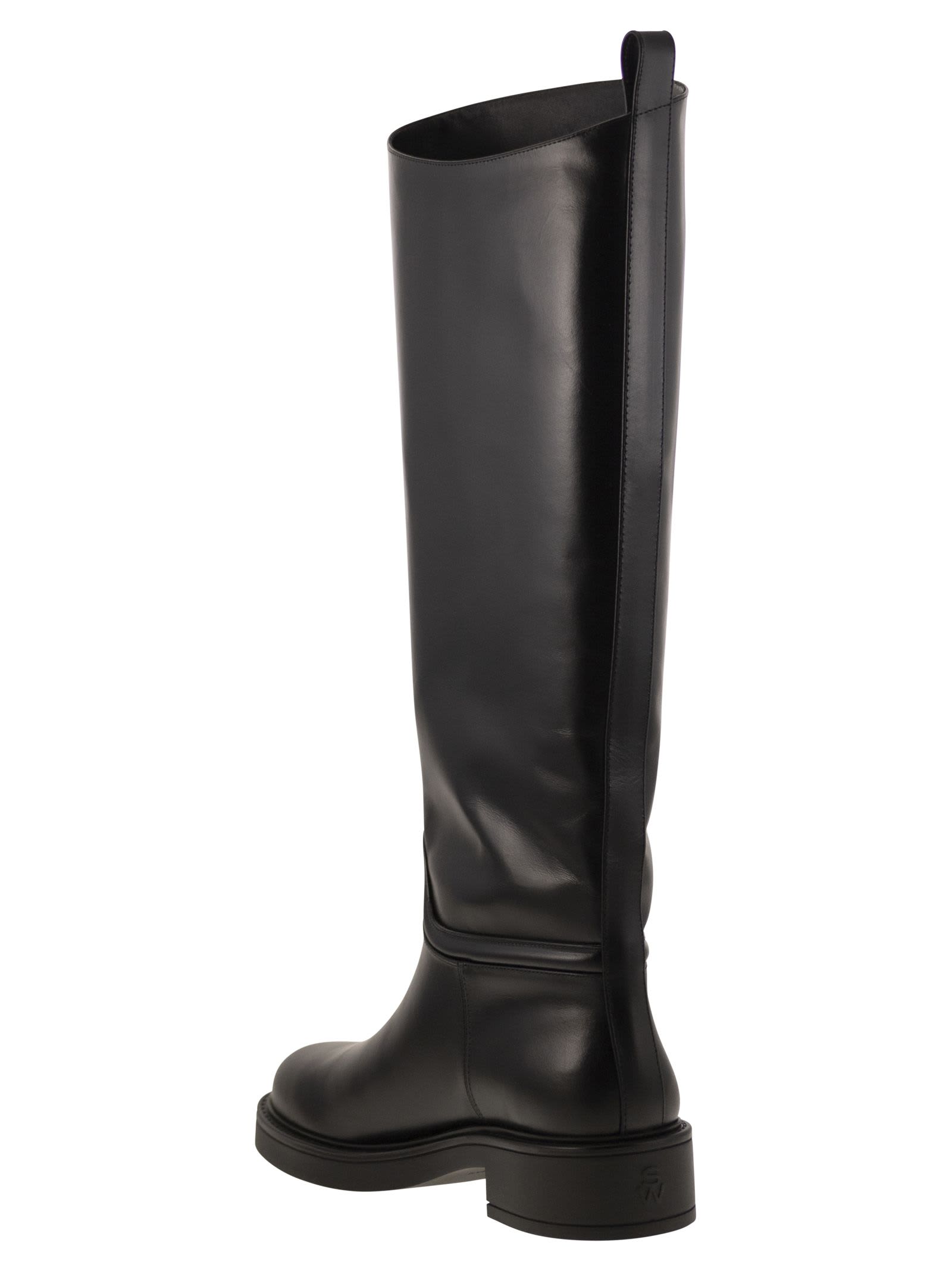 Shop Stuart Weitzman Celia - Leather Boot In Black