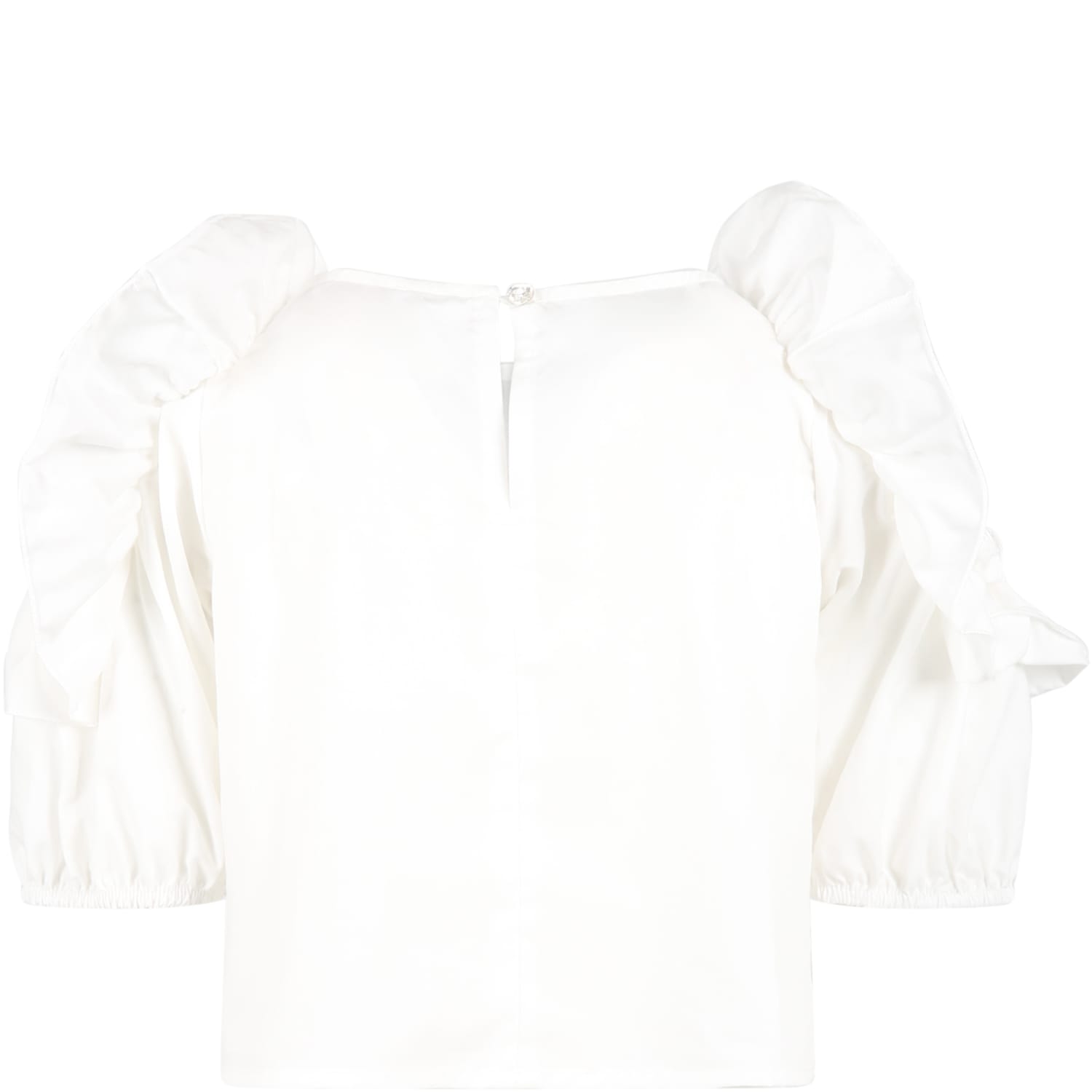Shop Monnalisa White T-shirt For Girl With Logo Patch