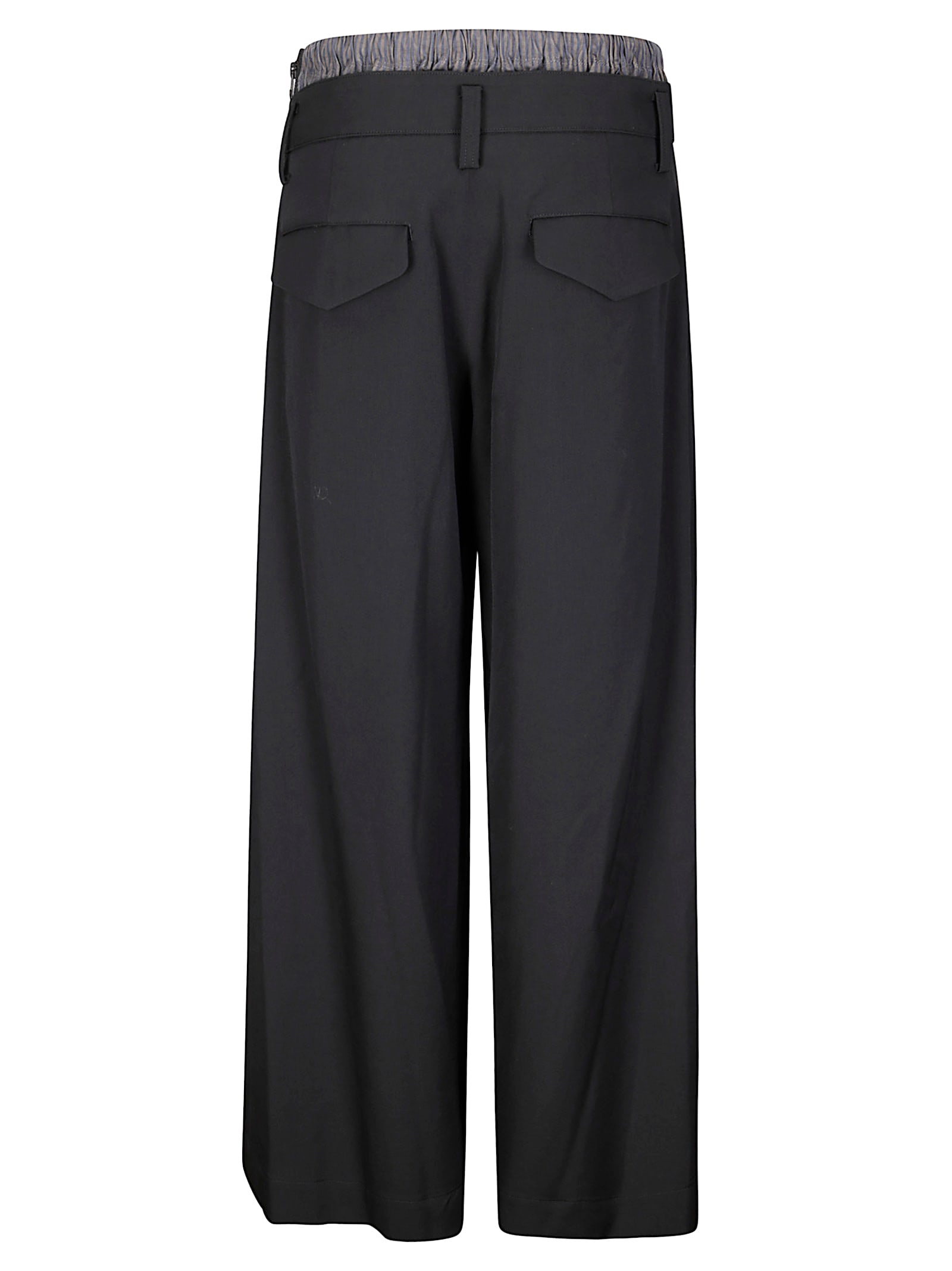 Yohji Yamamoto Layered-like Wide Pants In Black
