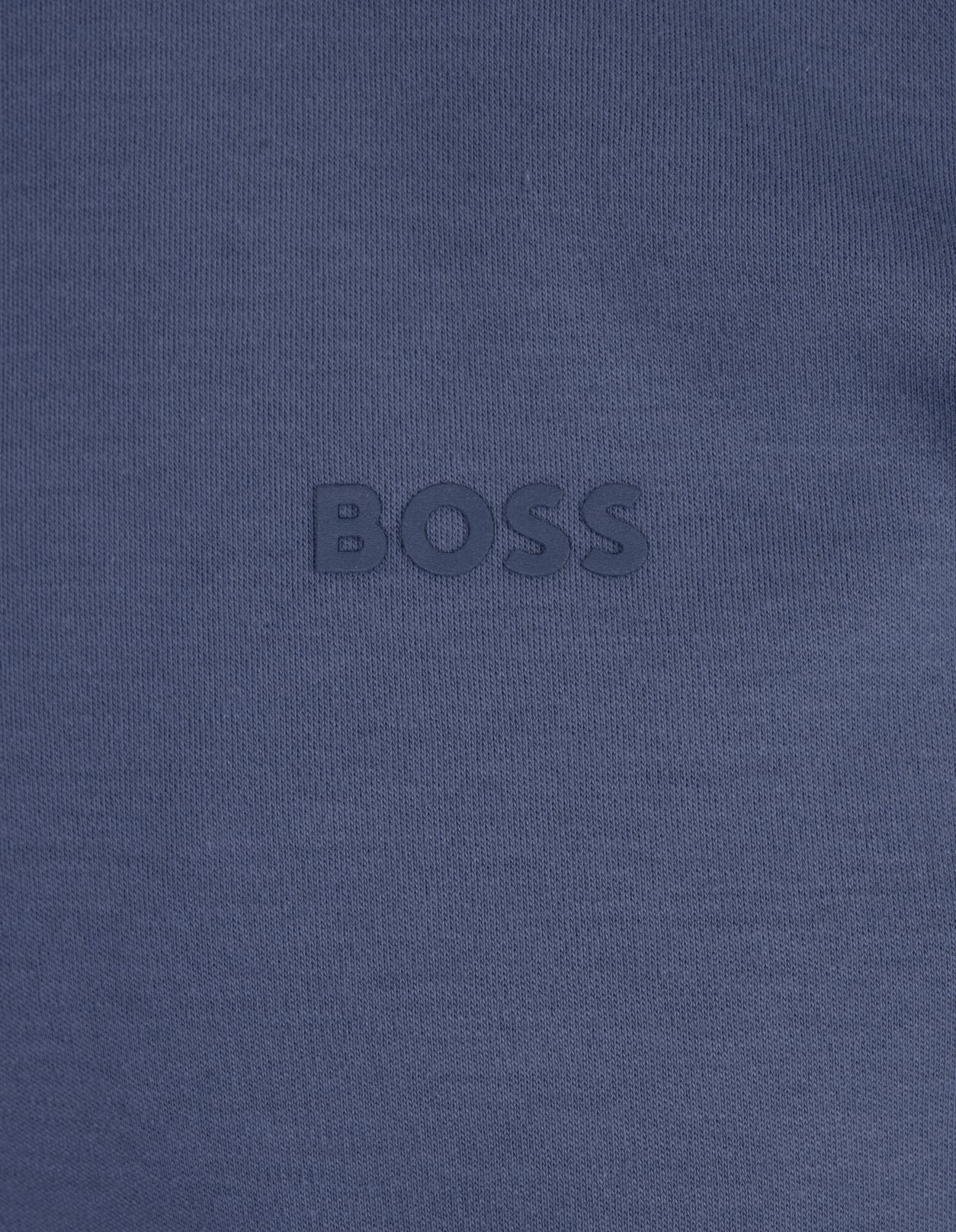 Shop Hugo Boss Cerulean Blue Slim Fit Polo Shirt With Striped Collar