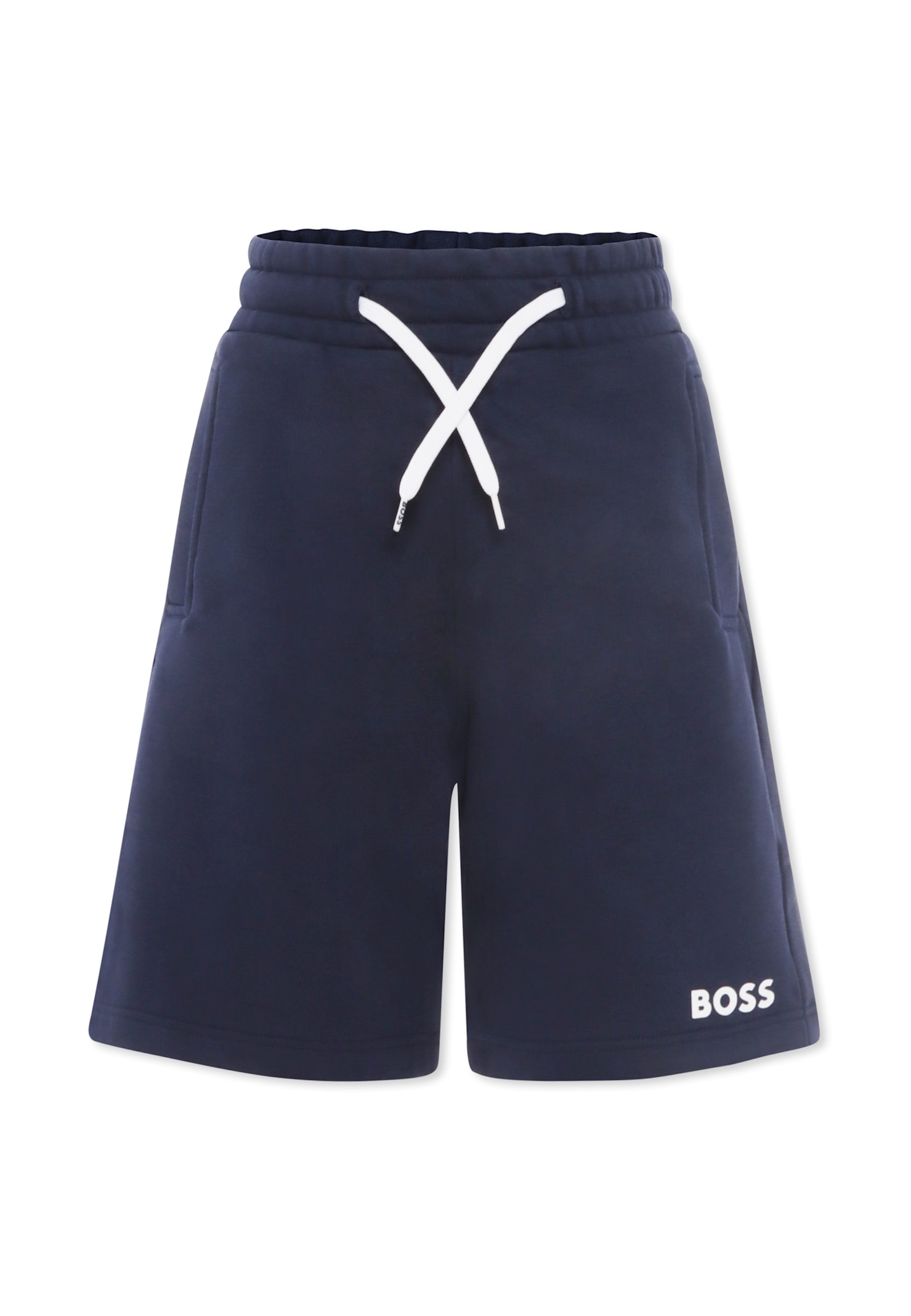 Hugo Boss Blue Shorts For Boy With Logo In Blue
