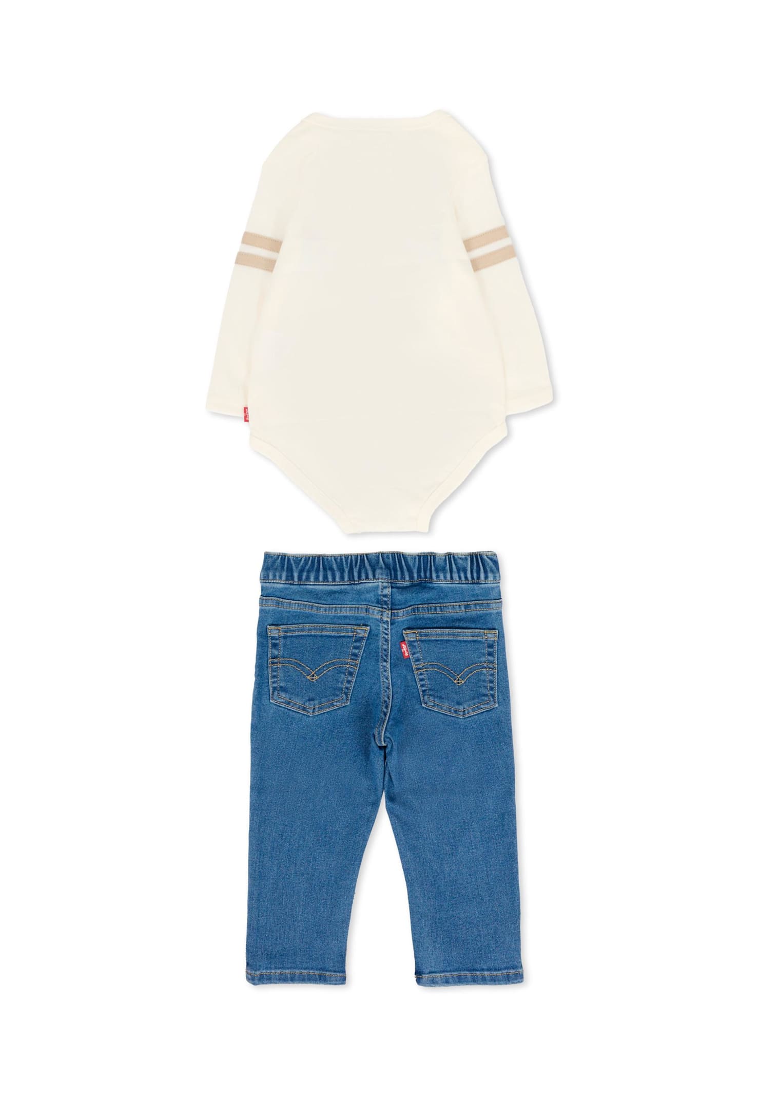 Levi's Ivory Suit For Baby Boy With Logo In Black