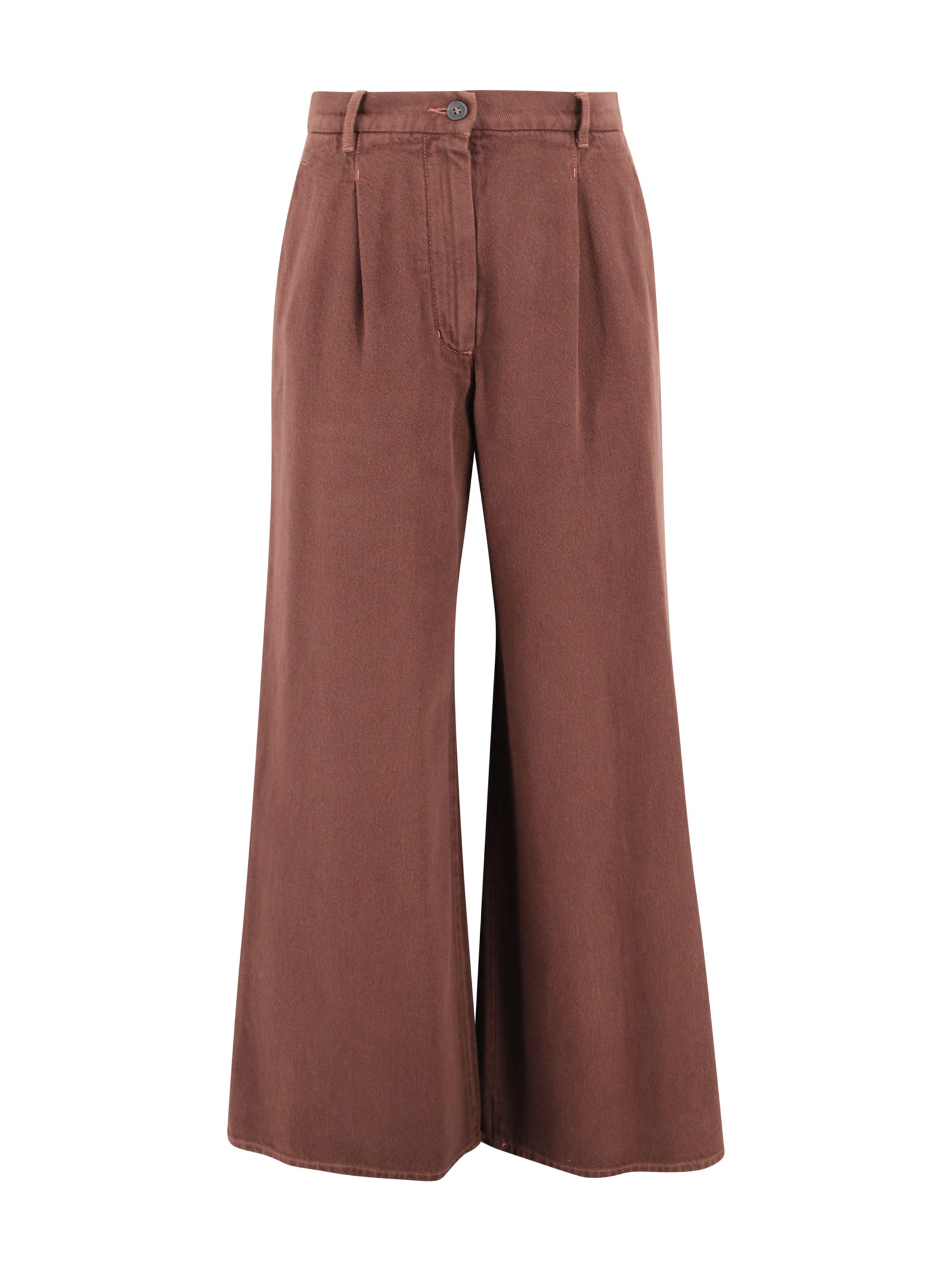 Weekend Max Mara Chocolate Brown Cotton Bull Trousers In Brown