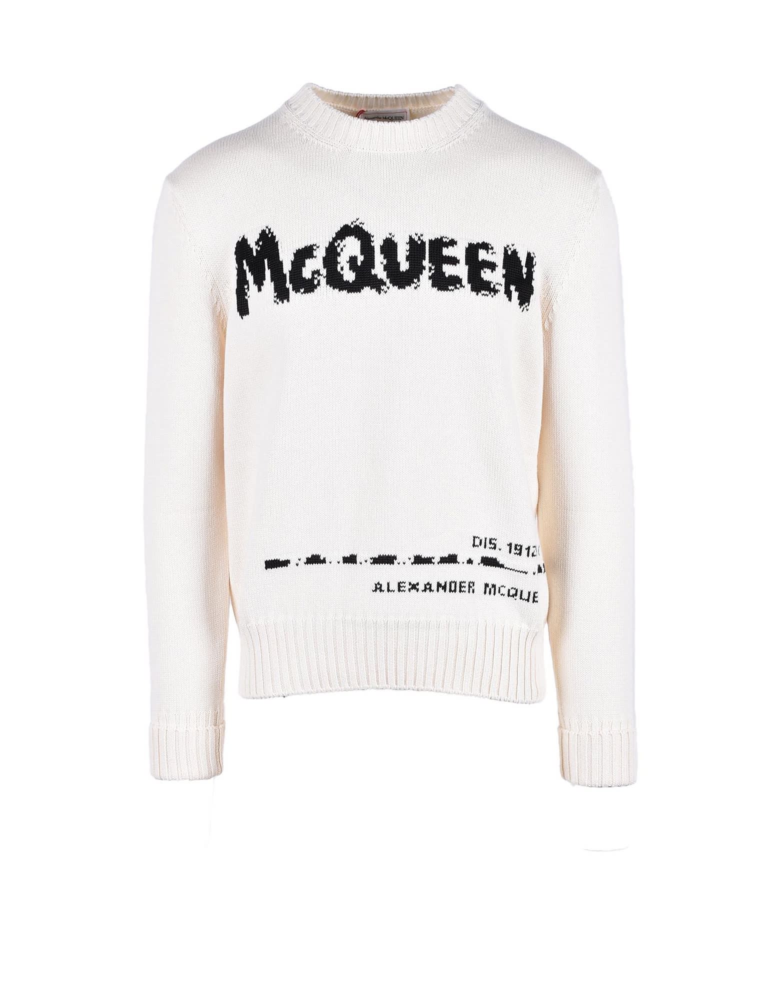Alexander McQueen Mens White Sweater