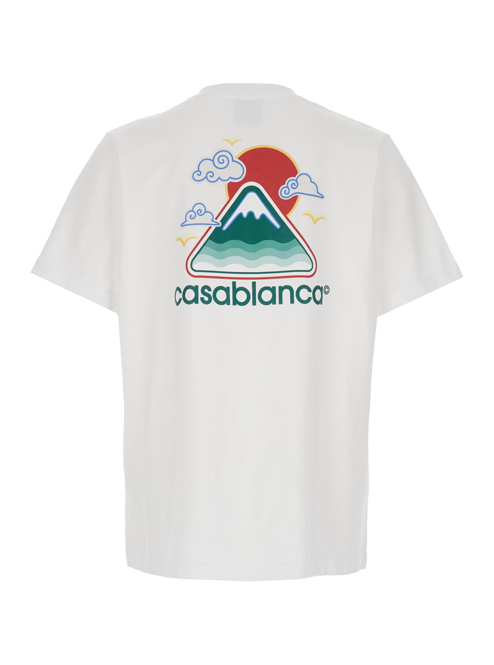 Casablanca White T-shirt With Crewneck And Logo On The Front And Maxi Logo On The Back In Cotton Man In White
