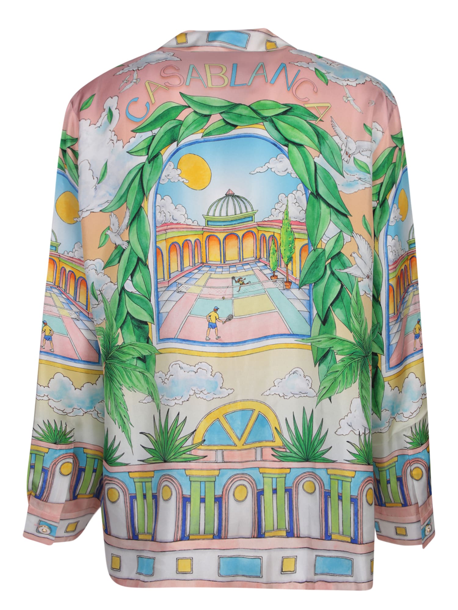 Shop Casablanca Multicolor Ideal Landscape Silk Shirt