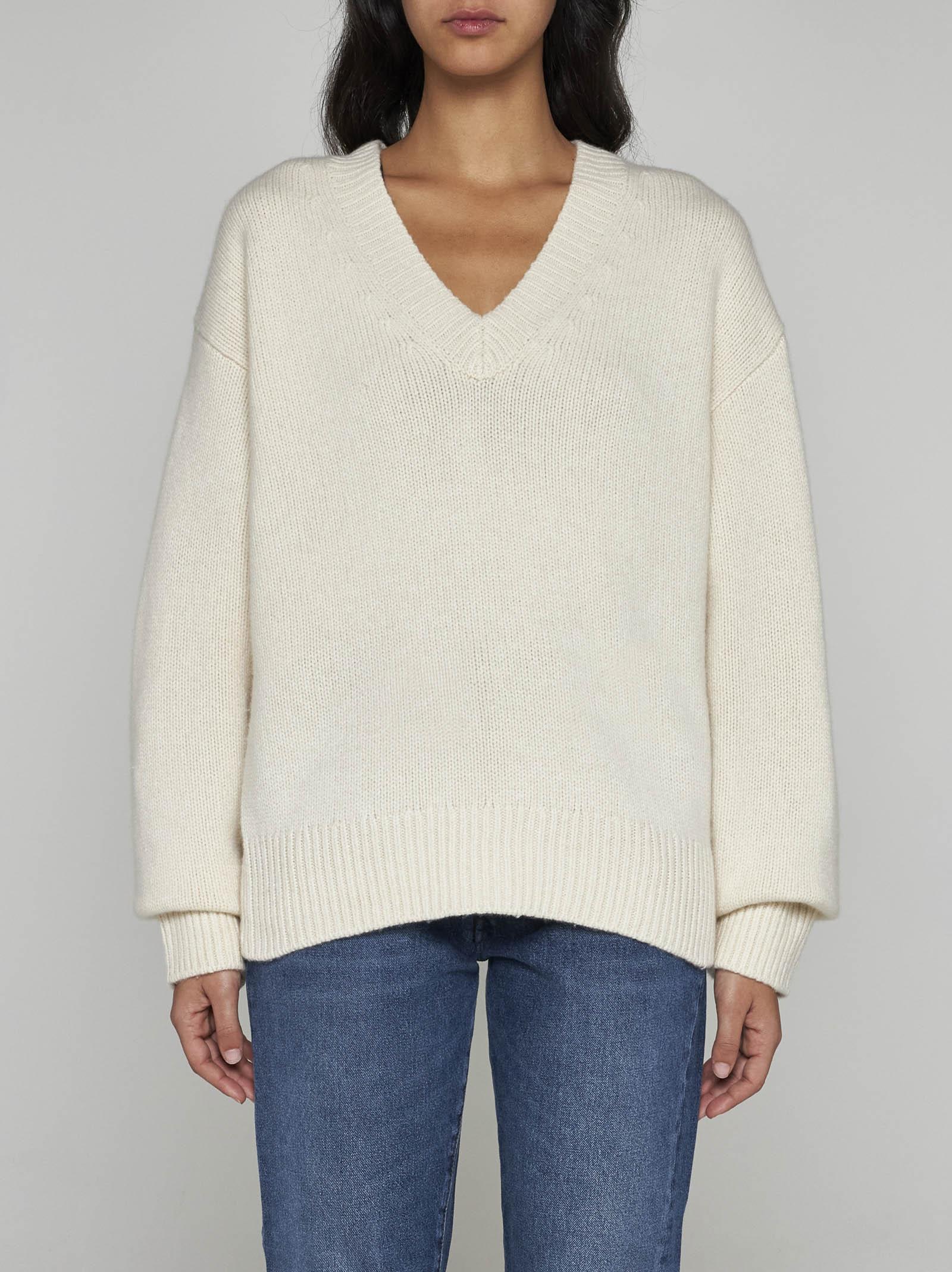 Shop Totême Wool And Cashmere Sweater In White