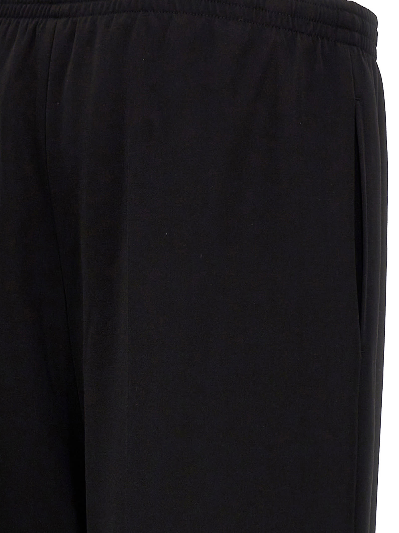 Balenciaga Black Fluid Poplin Large Elastic Trousers In Black