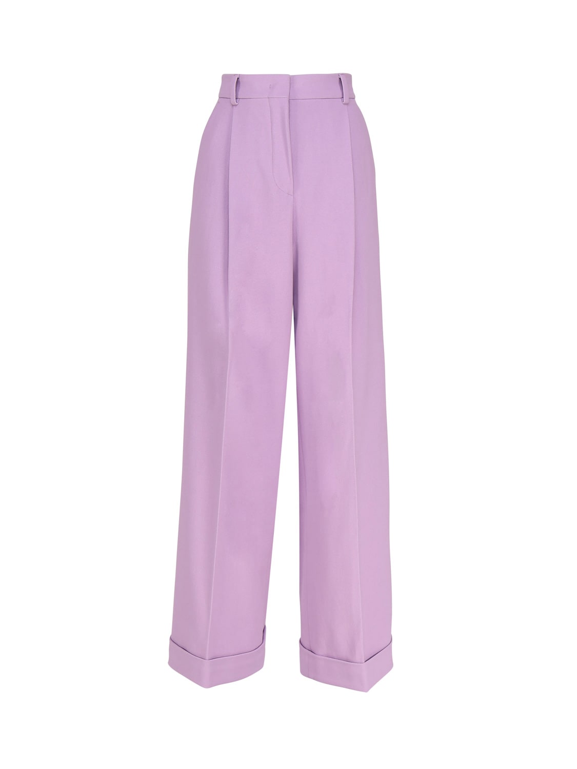 Shop Max Mara Crepe Trousers In Lilac