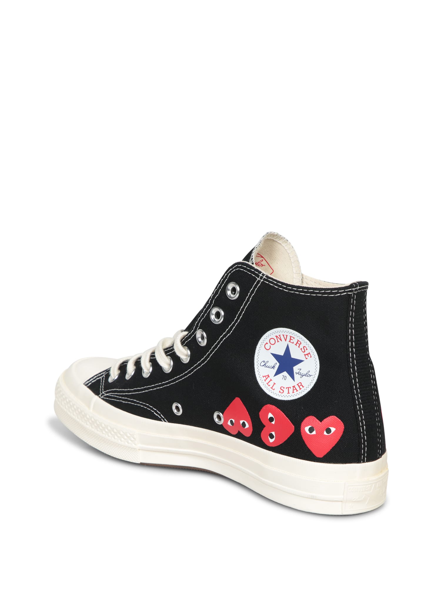 Comme Des Garçons Play Multi Heart High Black Sneakers In Black