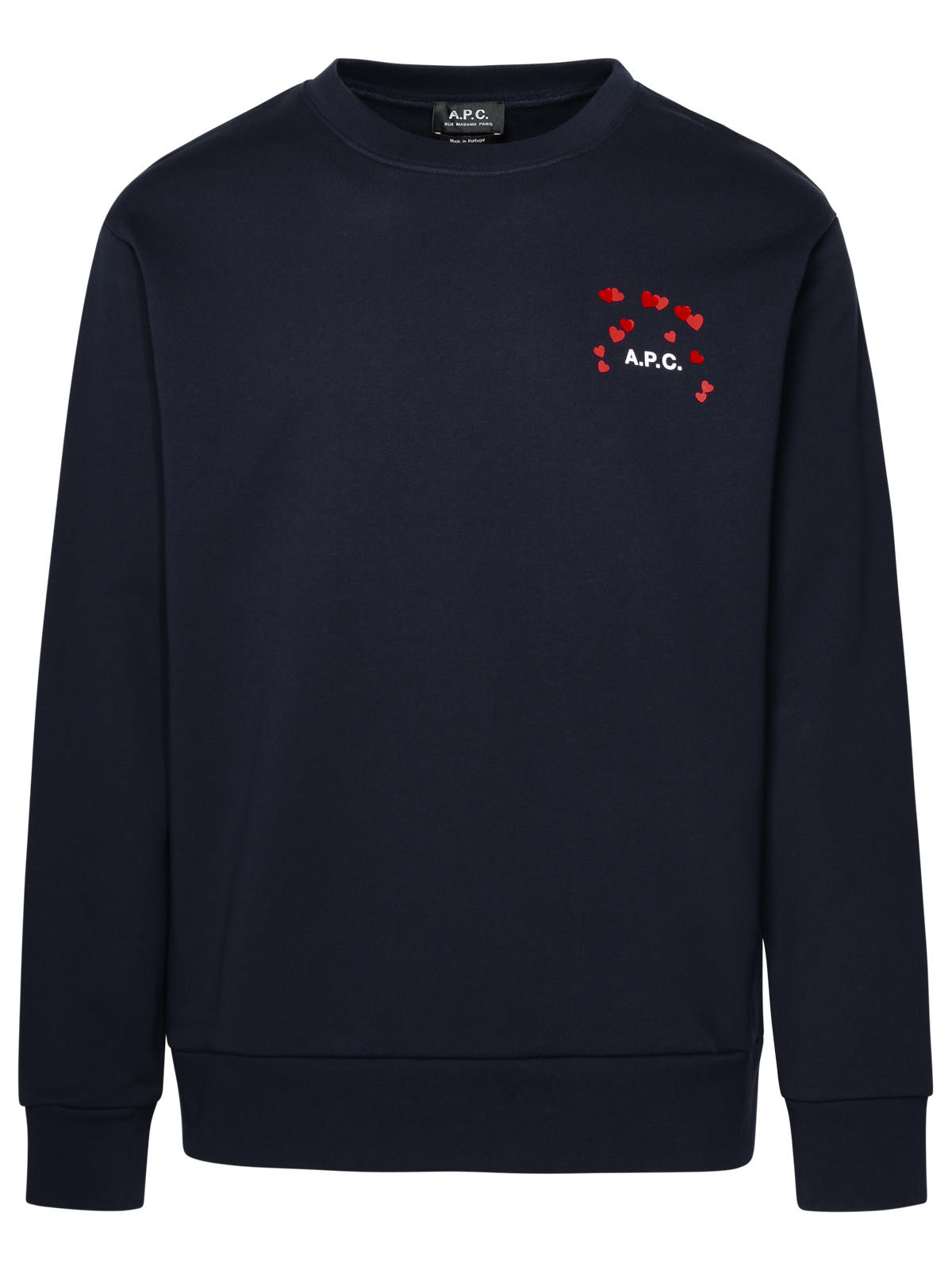 Shop Apc Blue Cotton Sweatshirt In Iak Dark Navy
