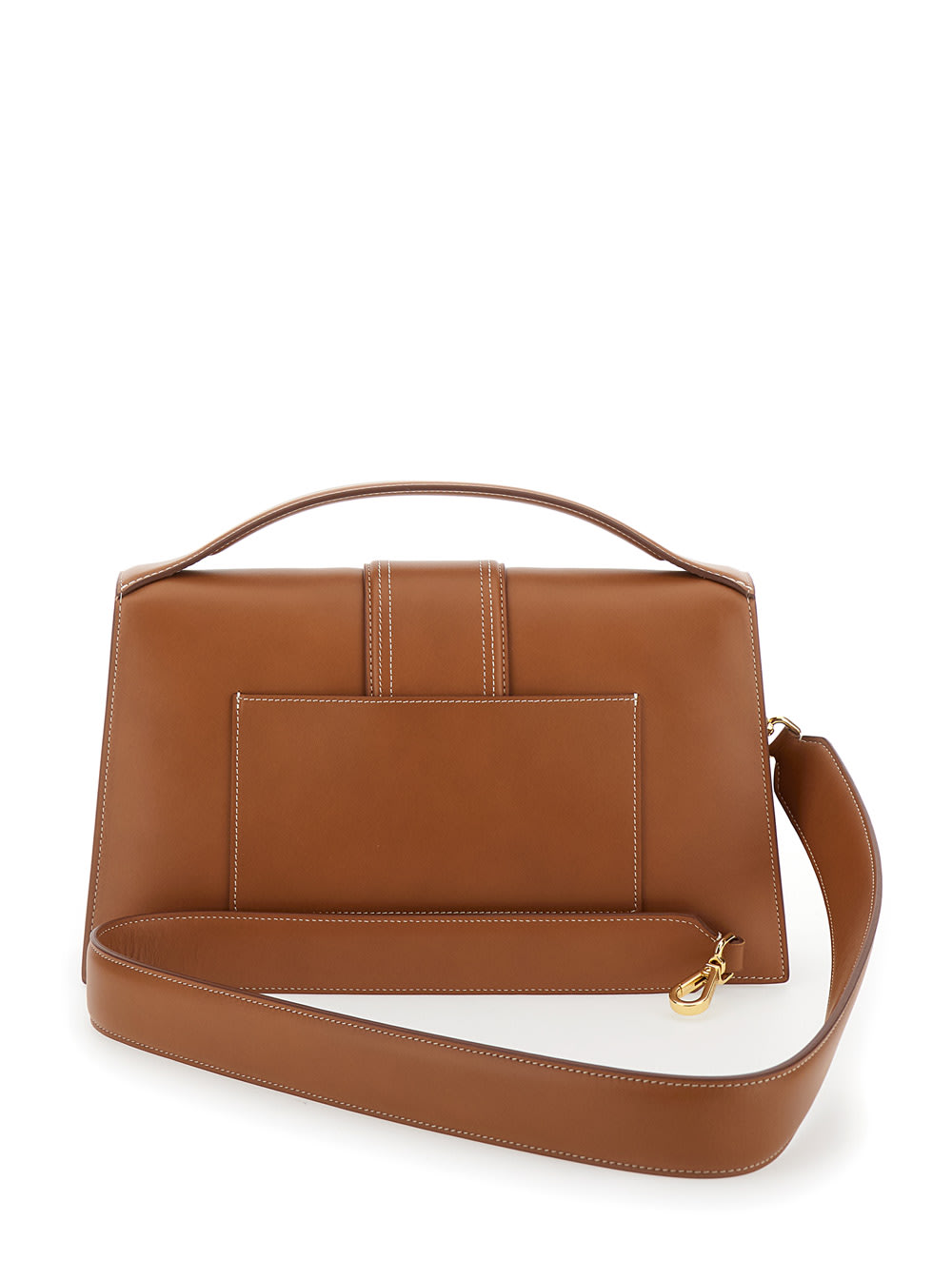 Shop Jacquemus Le Bambinou Brown Handbag With Logo Lettering In Leather Woman In Leather Brown