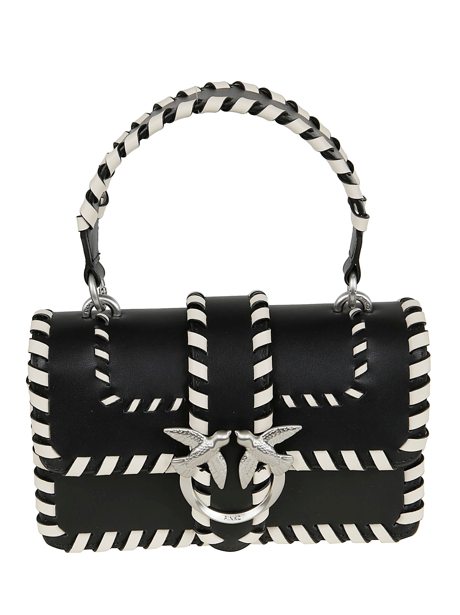 Pinko Love One Mini Cl Vitello Seta In Black