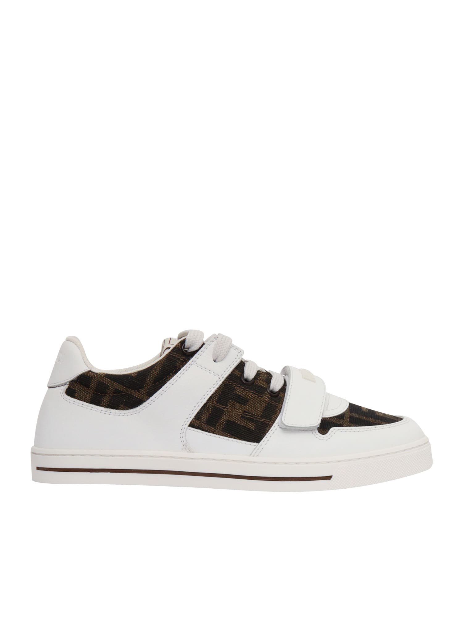 Fendi Ff-motif Sneakers In White