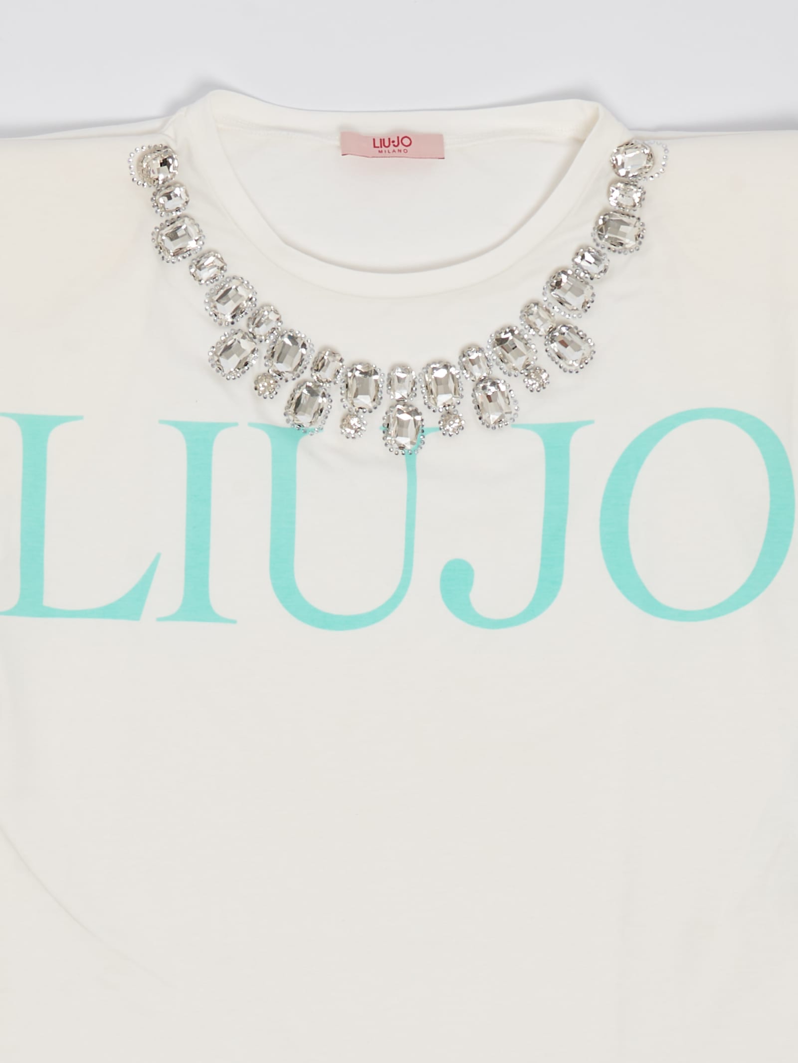 Shop Liu •jo T-shirt T-shirt In B.co-celeste