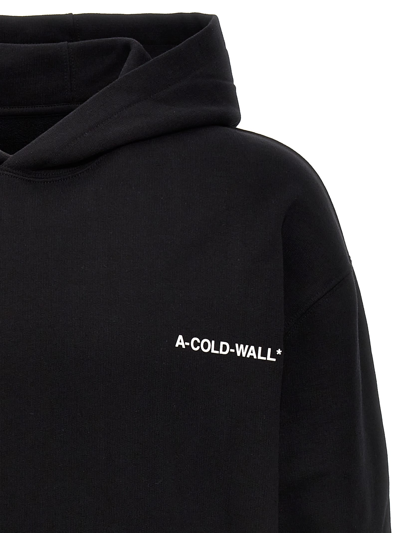 Shop A-cold-wall* Essential Small Logo Hoodie Fleece In Black